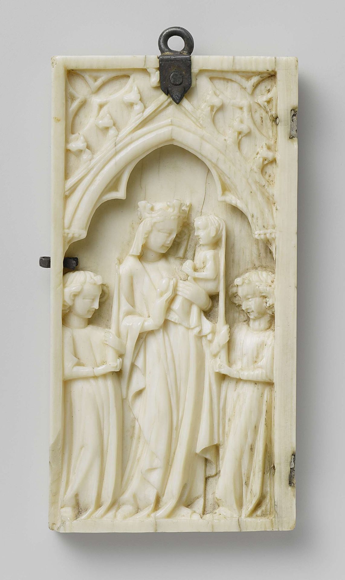 Left wing of a diptych, Virgin and Child flanked by Angels by Anonymous