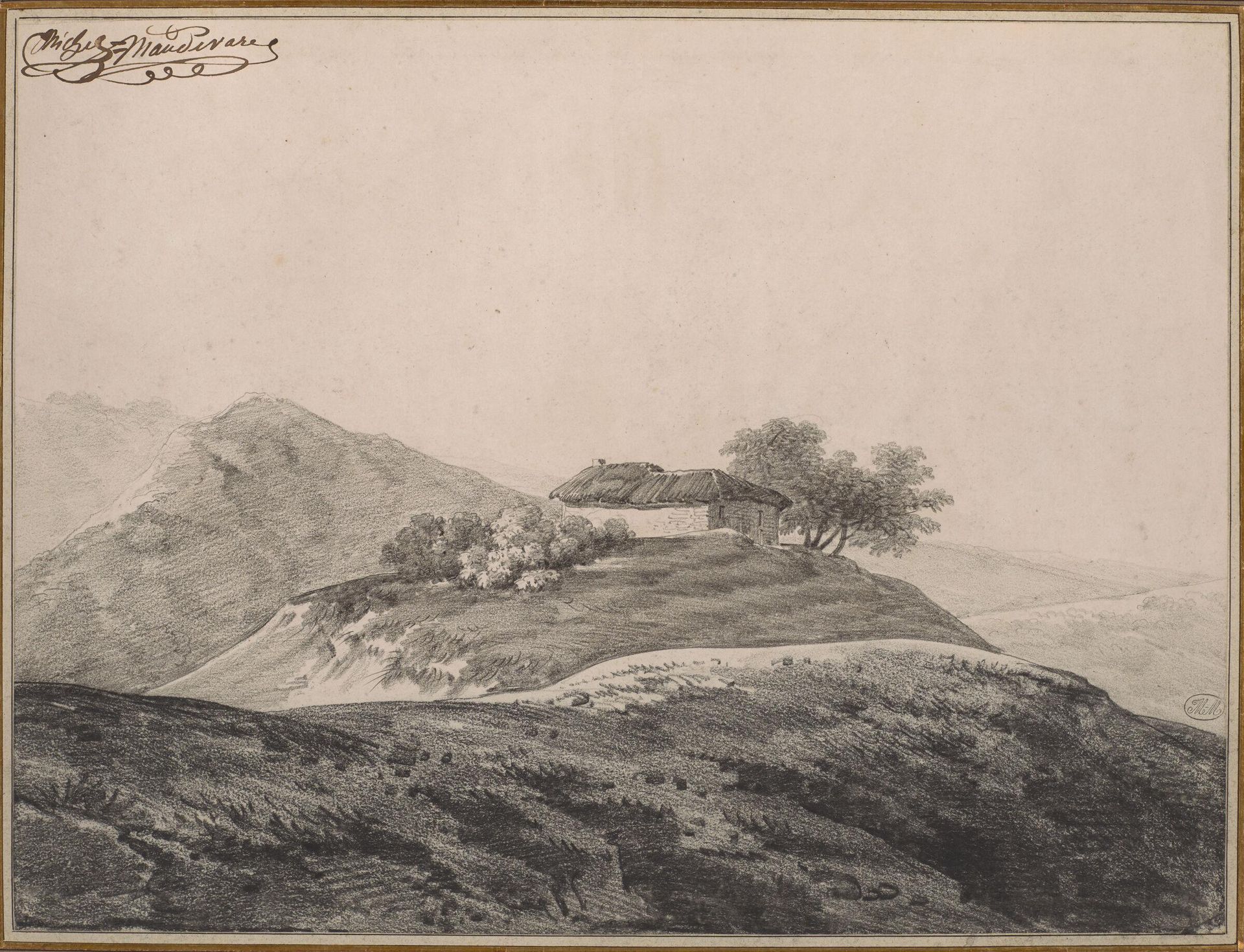 A Cottage Among Hills by Alphonse Nicolas-Michel Mandevare