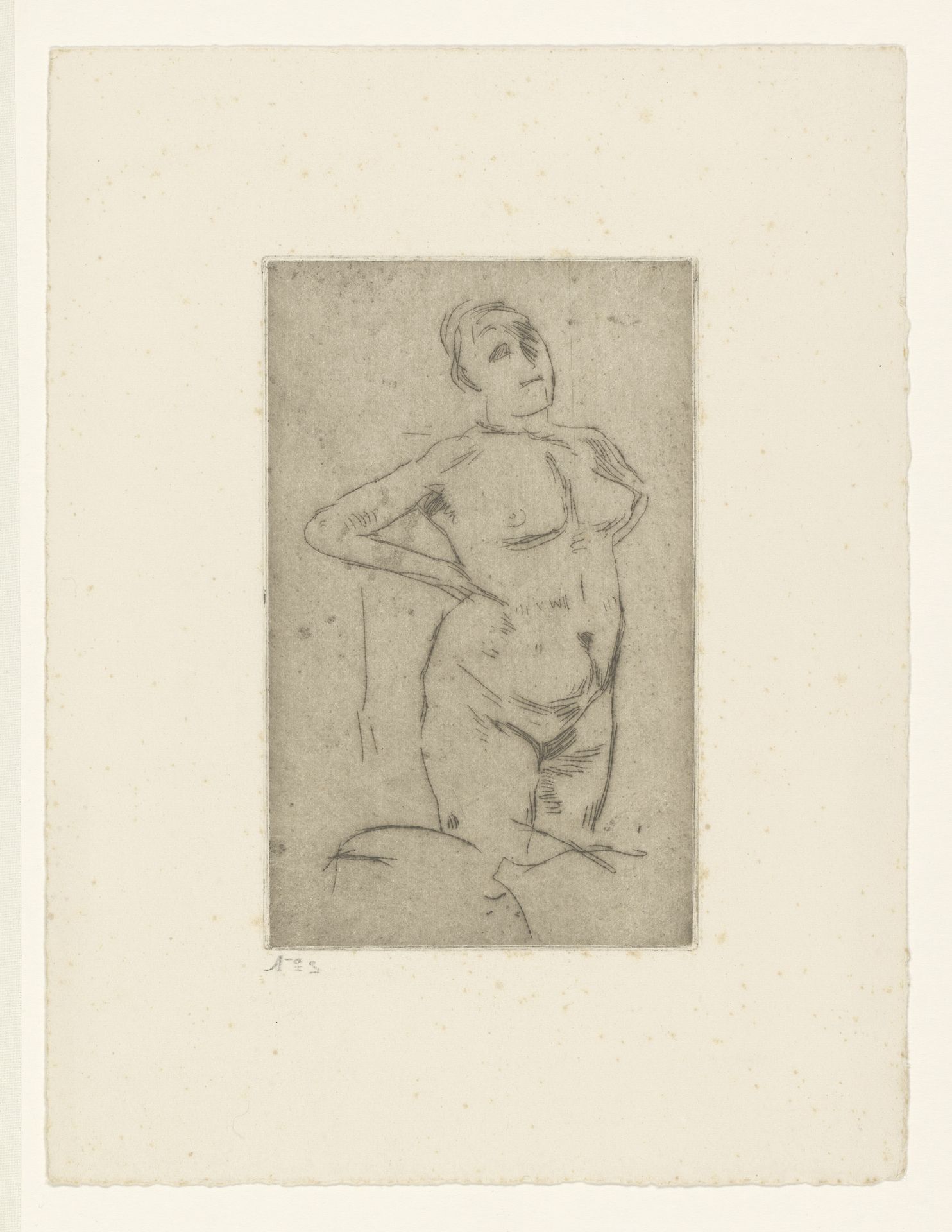Staande, naakte vrouw by George Hendrik Breitner