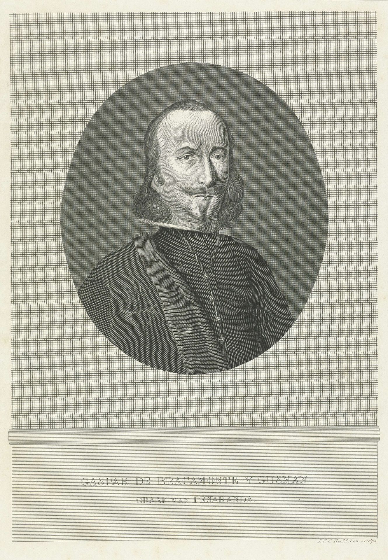 Portret van Gaspar de Bracamonte y Guzman by Jan Frederik Christiaan Reckleben