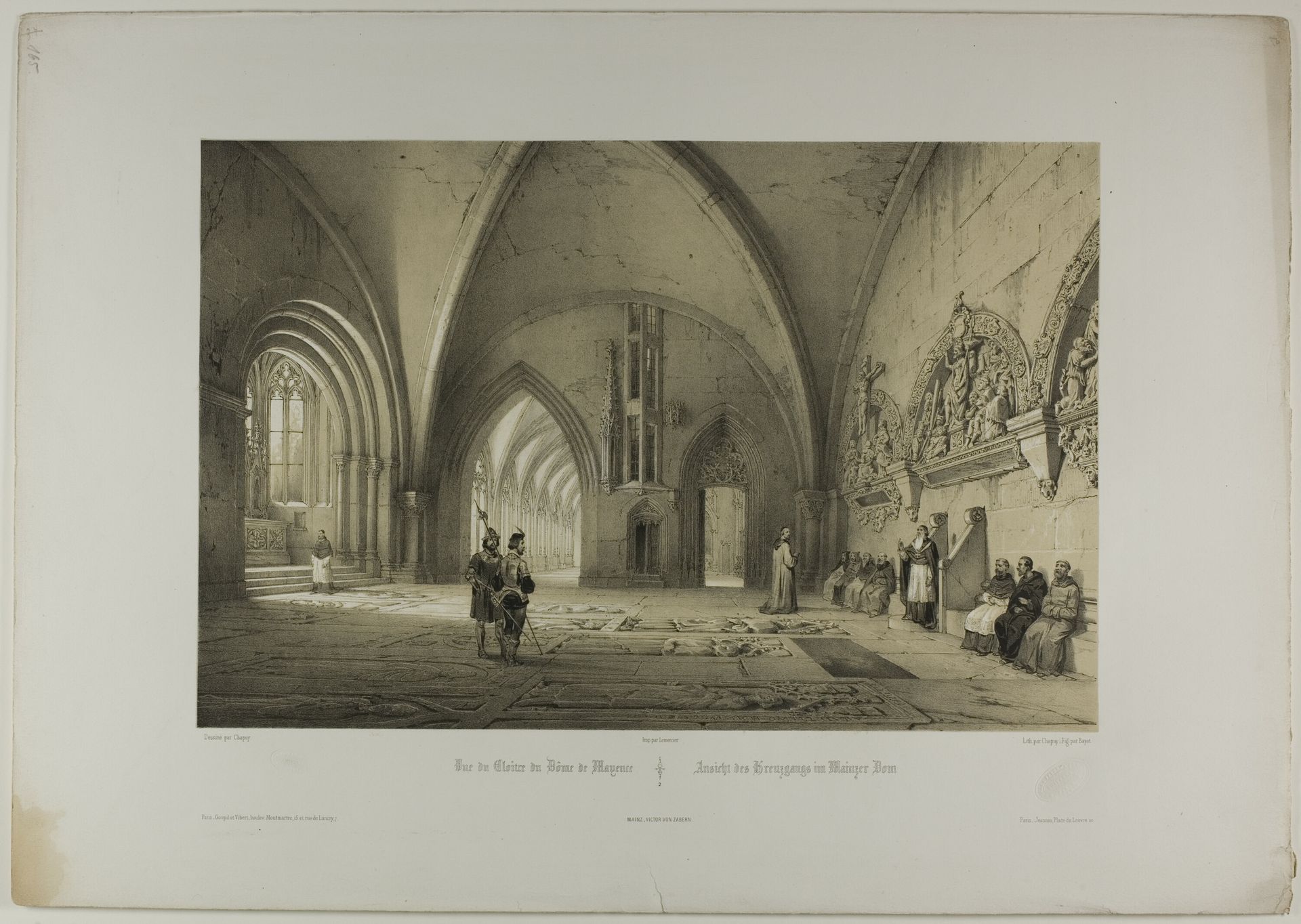 View of the Cloister of the Cathedral of Mainz, plate two from Allemande by Nicolas Chapuy
