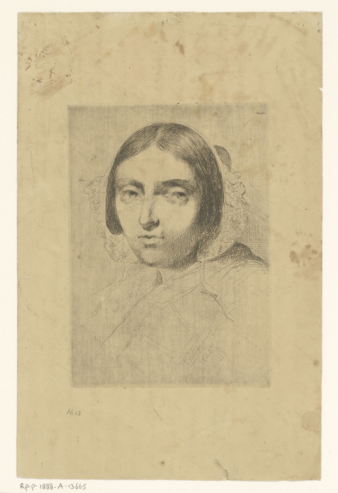 Hoofd van een vrouw by Guillaume Joseph Vertommen