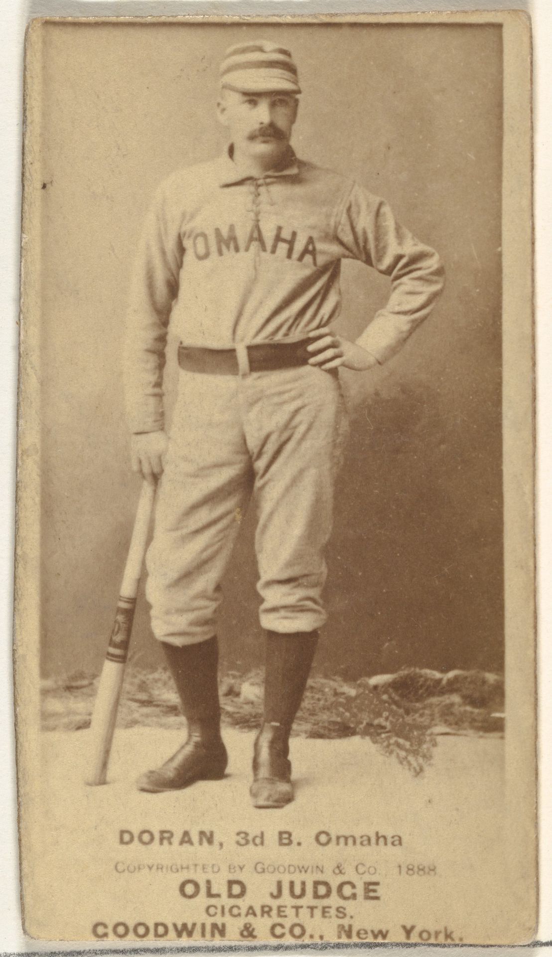 Doran, 3rd Base, Omaha Omahogs/ Lambs, from the Old Judge series (N172) for Old Judge Cigarettes by Goodwin & Company