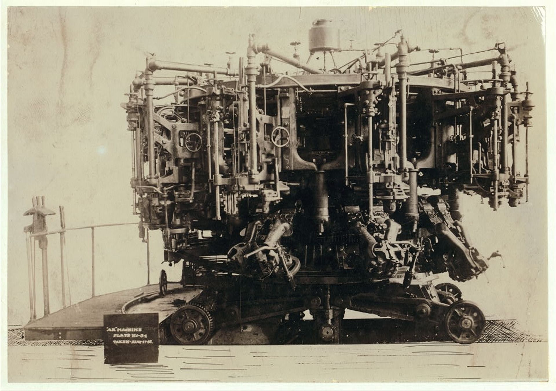 Ten Arm Owens Automatic Bottle Machine by Lewis Hine