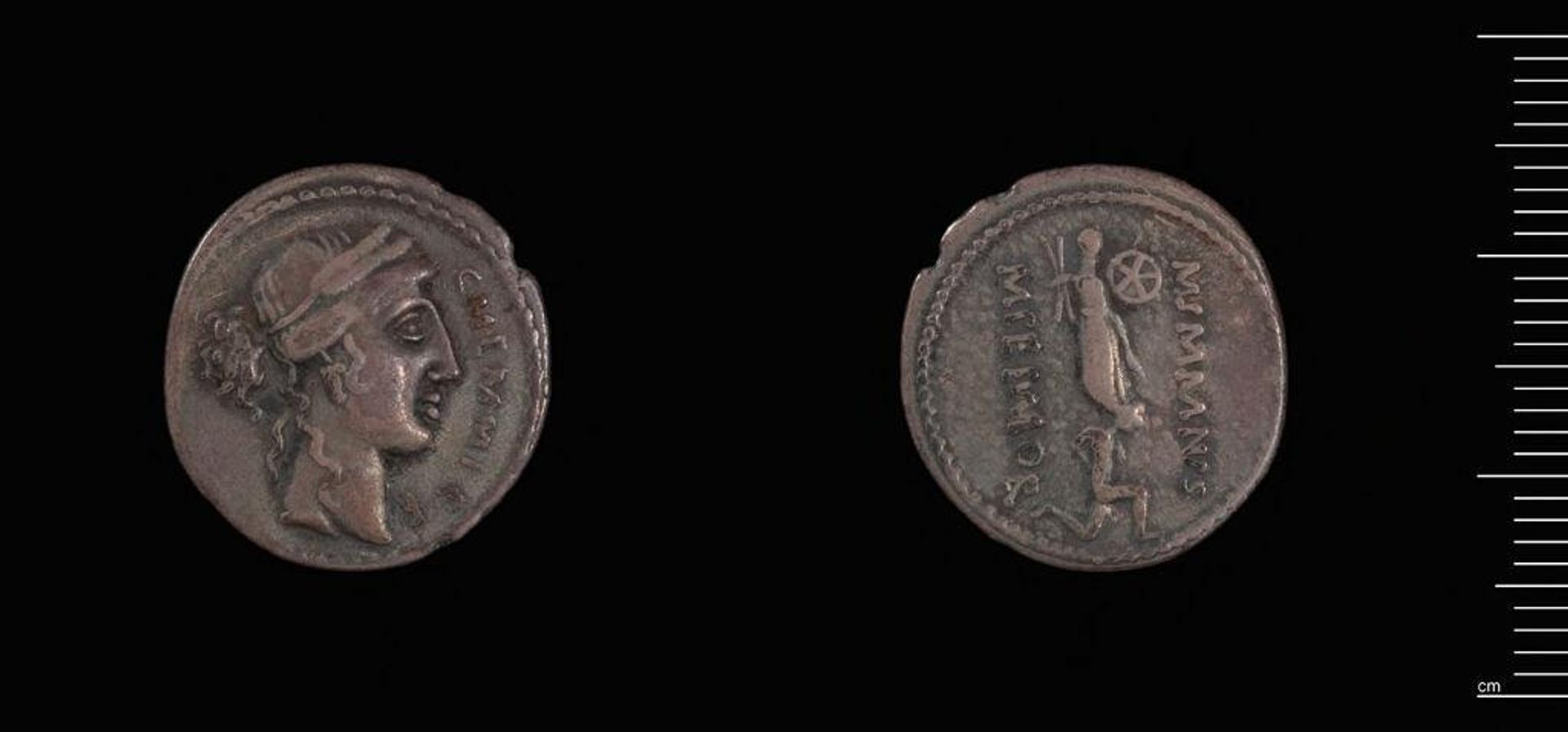 Denarius of C. Memmius C.f., Rome (imitation?) by Moneyer: C. Memmius C.f.