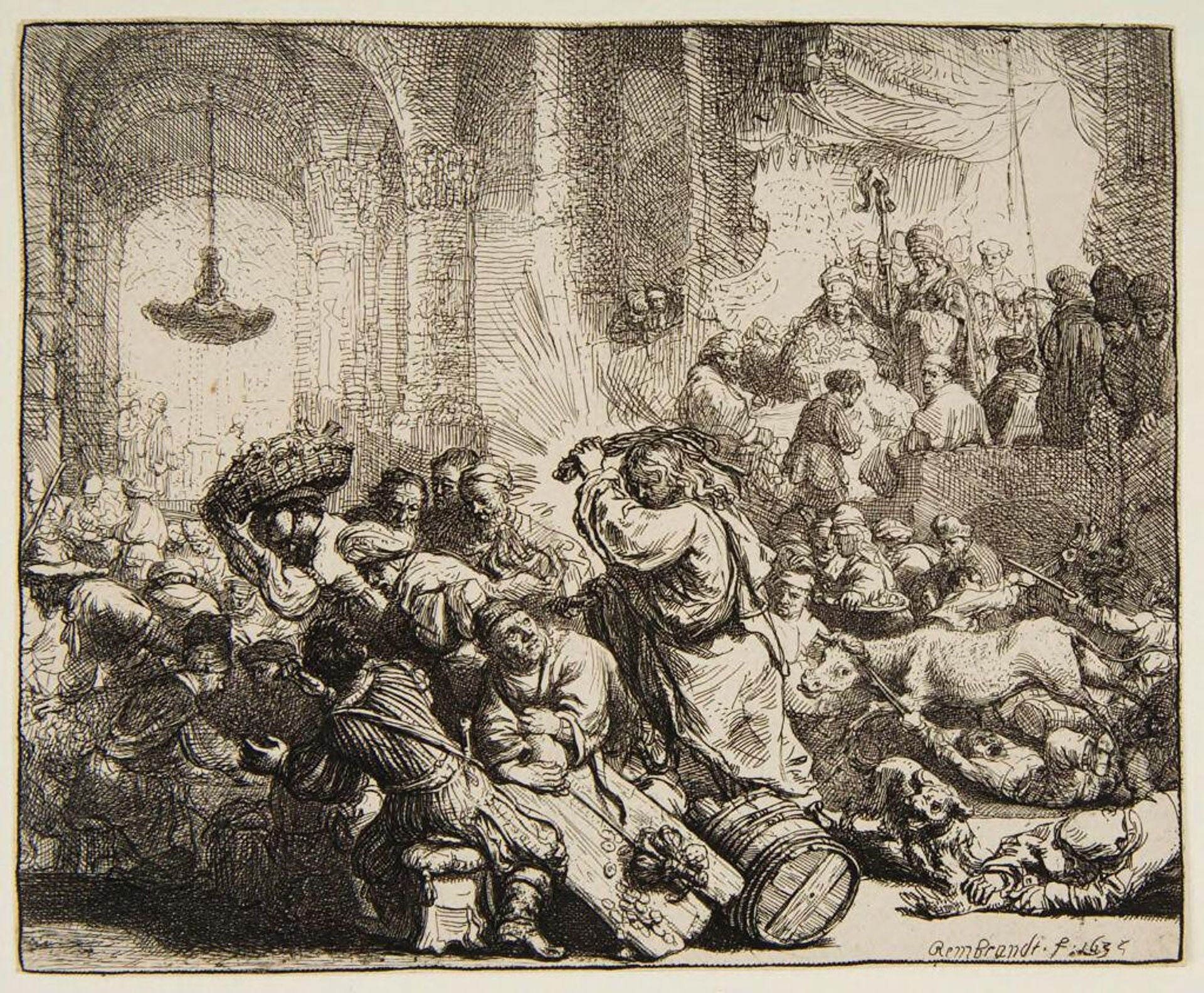 Christ Driving the Money Changers from the Temple by Rembrandt van Rijn