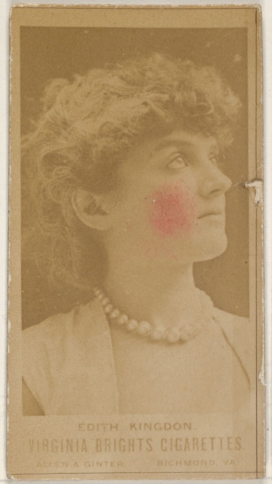 Edith Kingdon, from the Actors and Actresses series (N45, Type 1) for Virginia Brights Cigarettes by Allen & Ginter