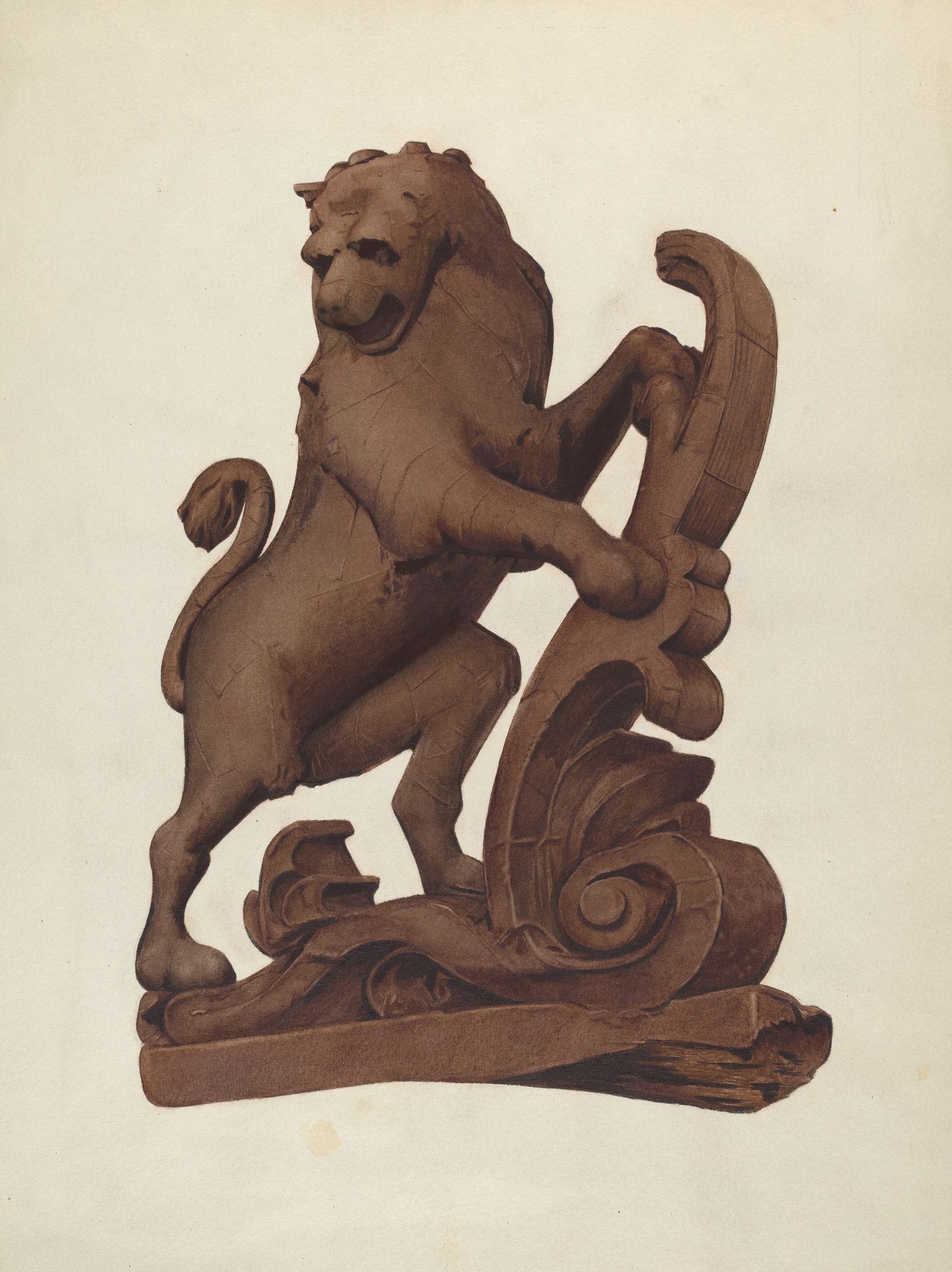 Woodcarving of a Lion by Alice Stearns