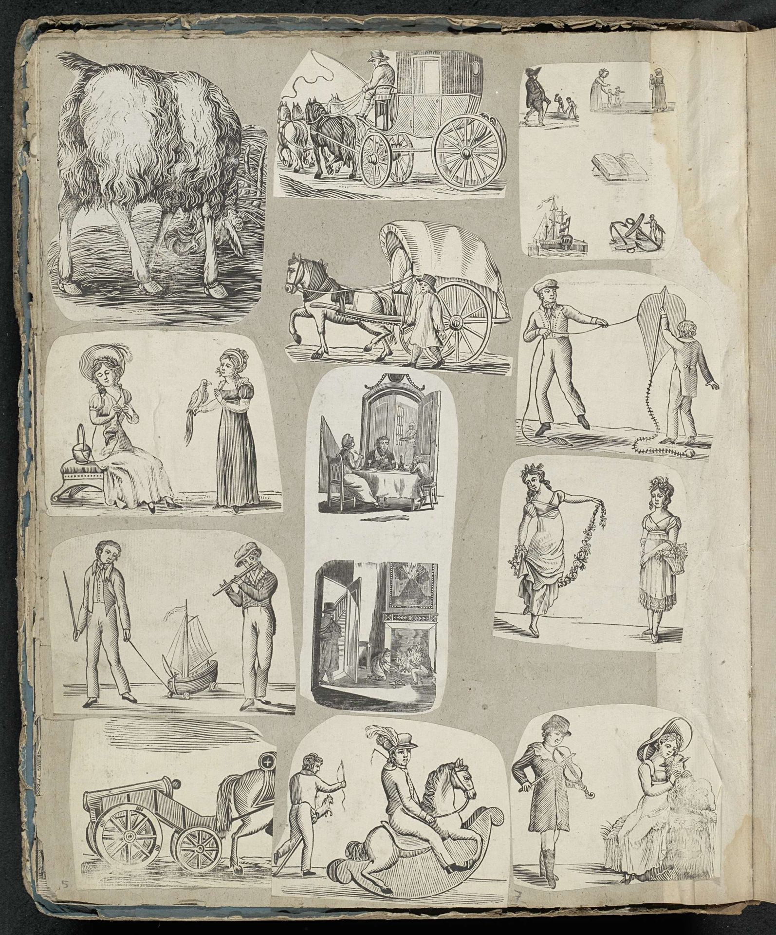 Albumblad met diverse voorstellingen by Alexander Cranendoncq