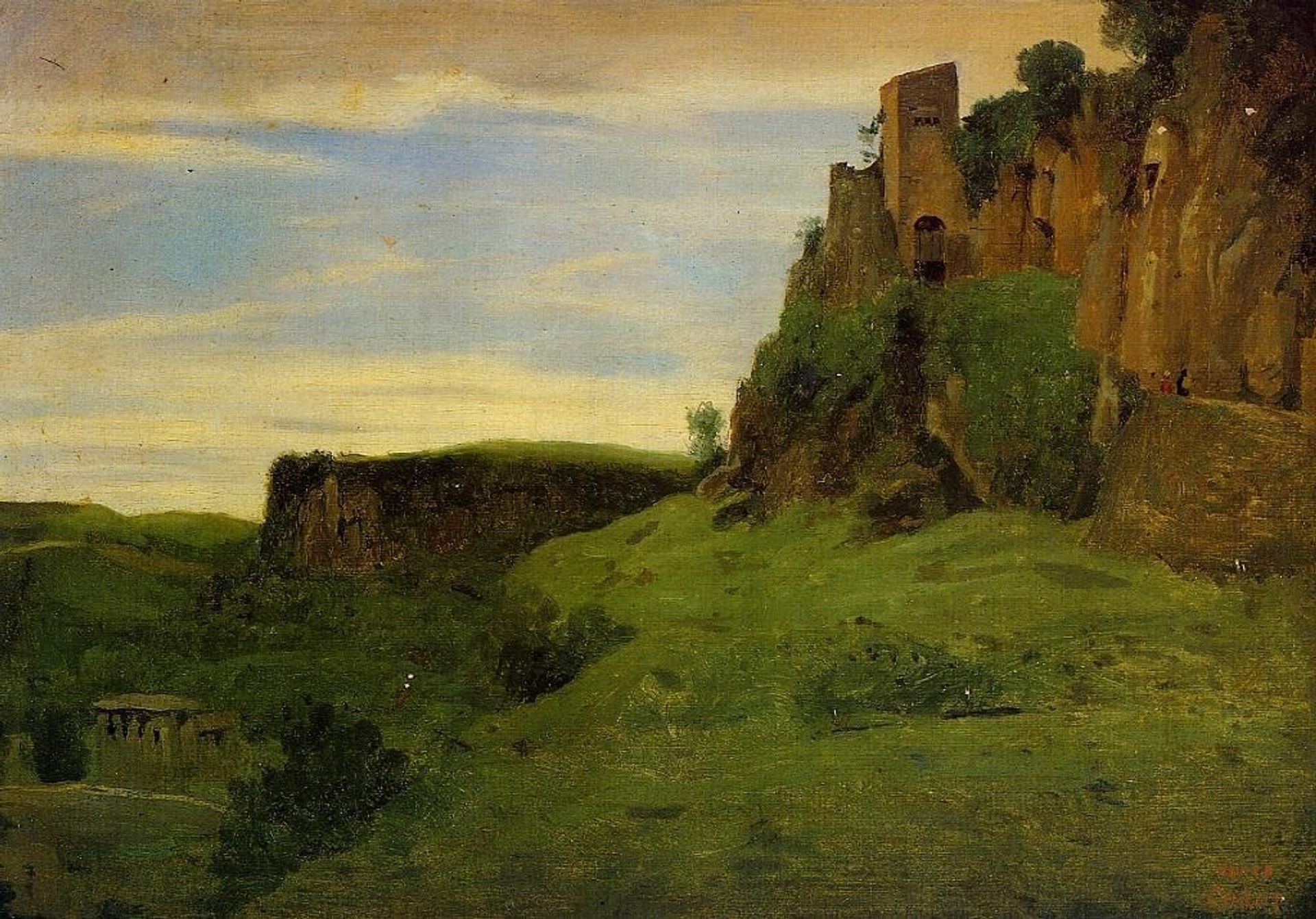 Civita Castellana Buildings High in the Rocks (La Porta San Salvatore) by Camille Corot