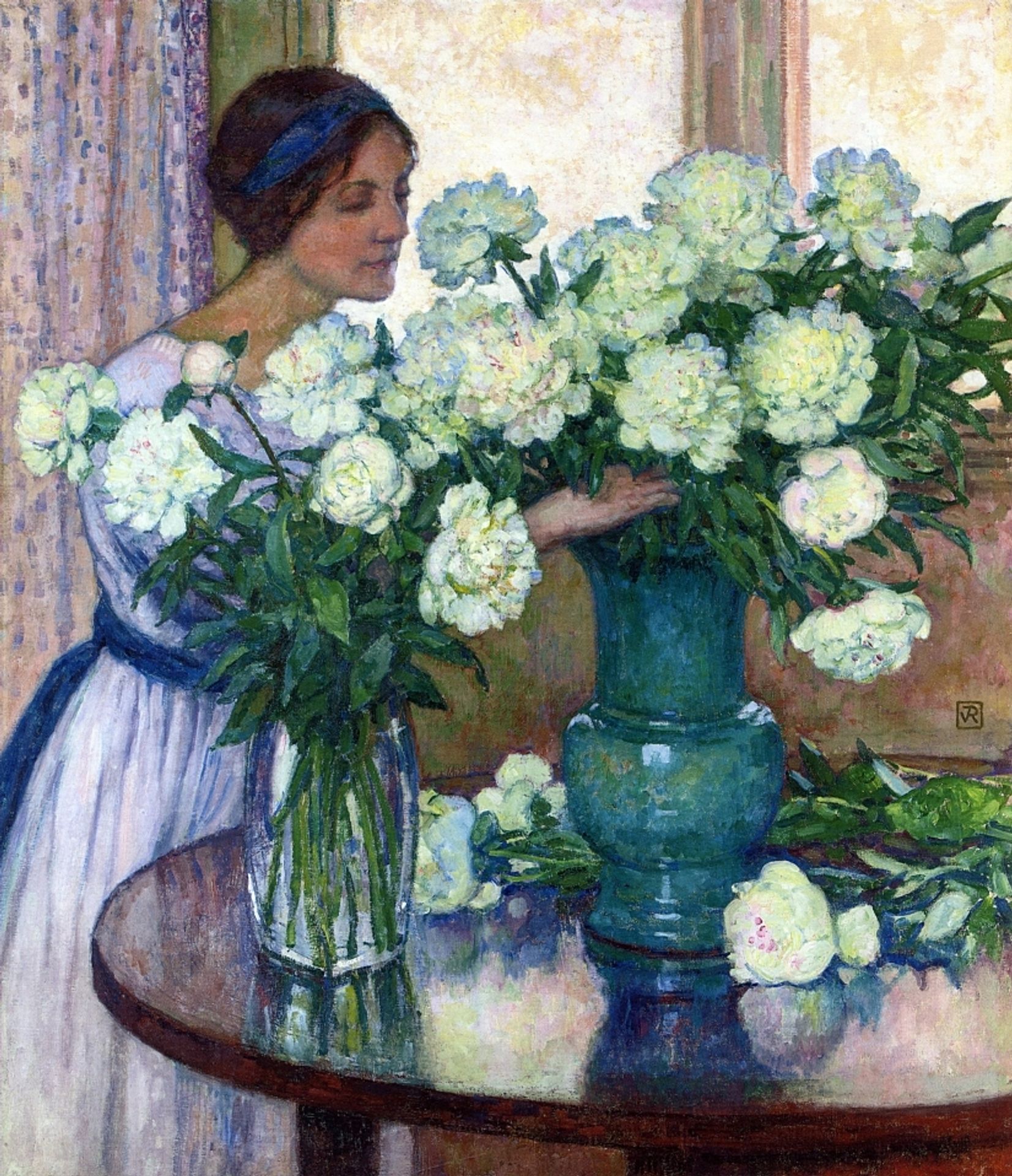 White Peonies by Theo van Rysselberghe