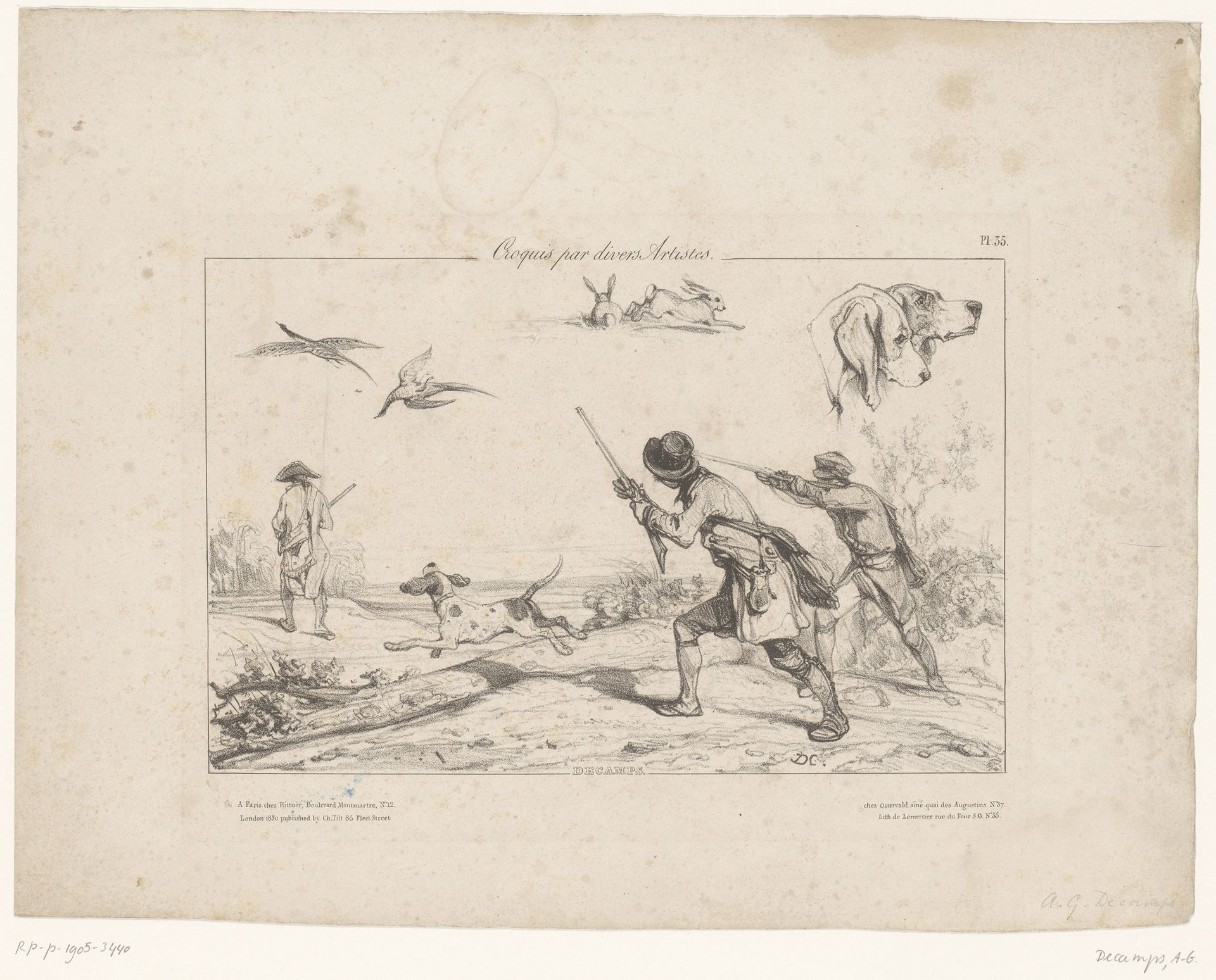 Jacht op fazanten by Alexandre-Gabriel Decamps