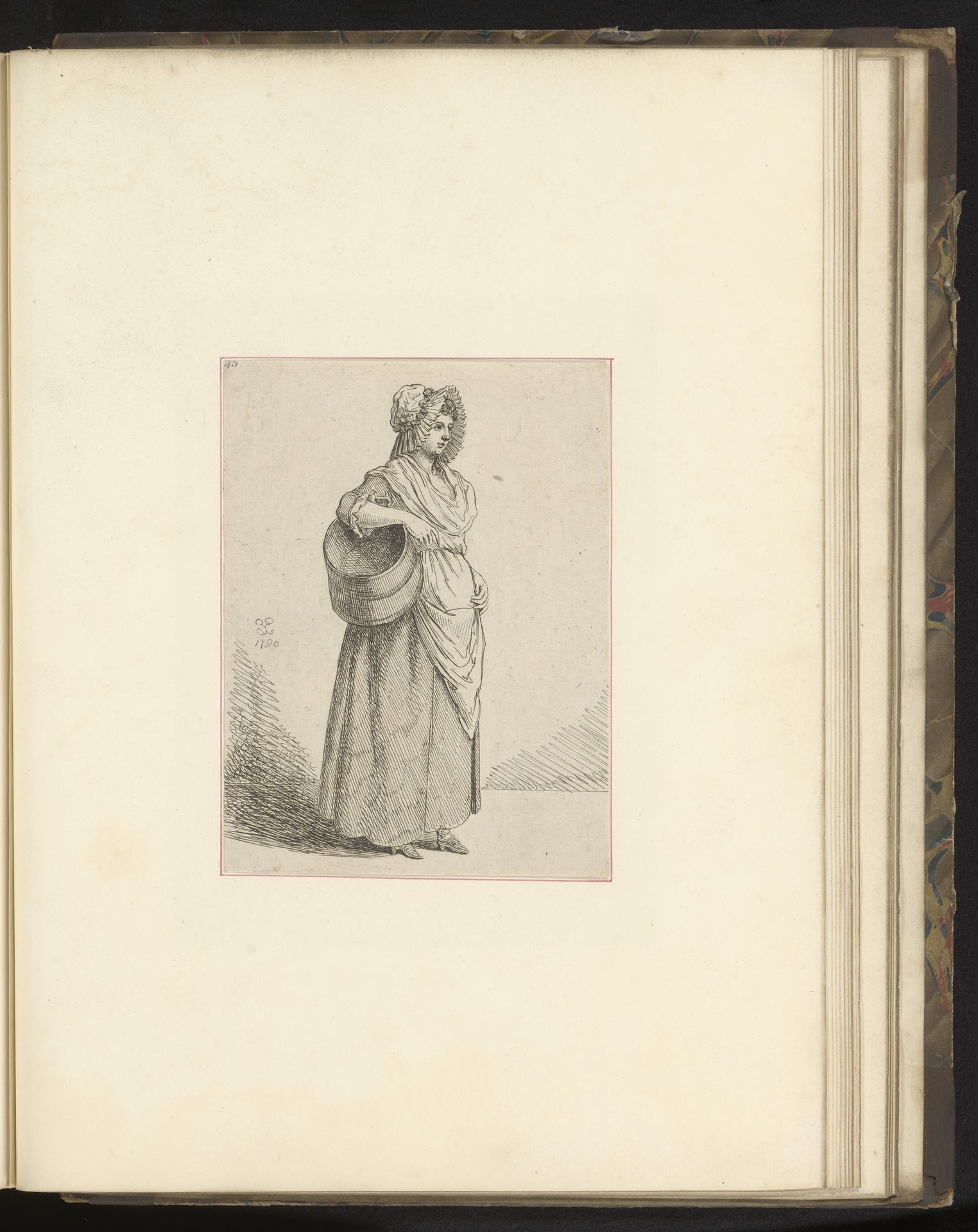 Vrouw met een mand onder haar arm by Edward Edwards