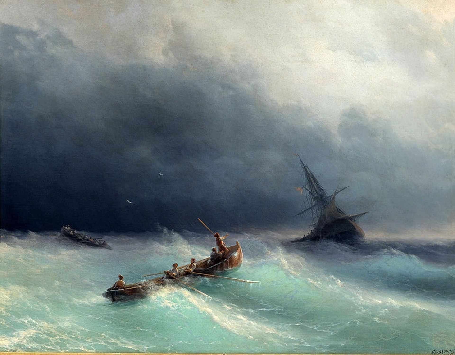 Storm at sea by Ivan Konstantinovich Aivazovsky
