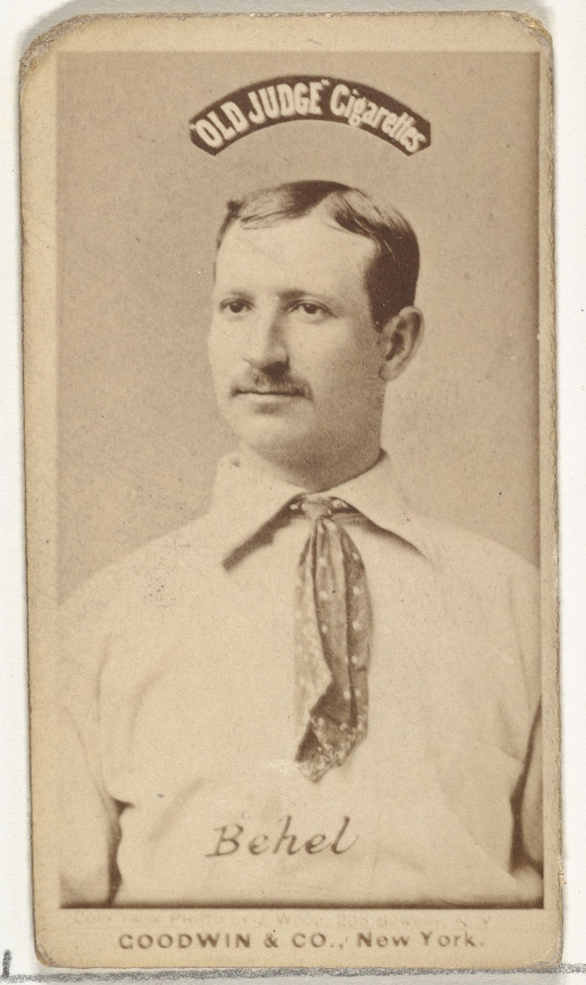 Stephen Arnold Douglas "Steve" Behel, New York Metropolitans, from the Old Judge series (N172) for Old Judge Cigarettes by Goodwin & Company