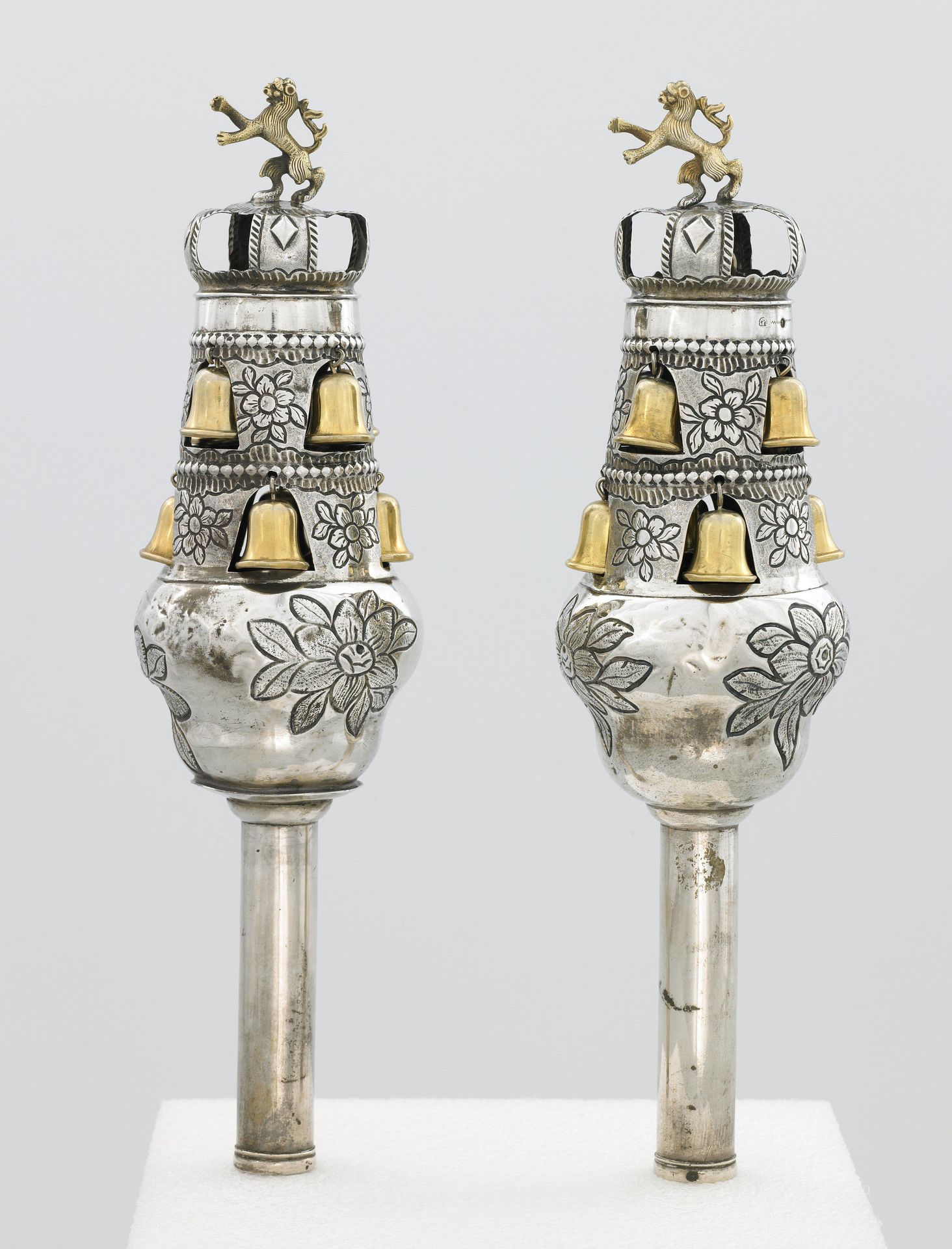 Rimmonim (Torah finial) (one of a pair) by Anonymous