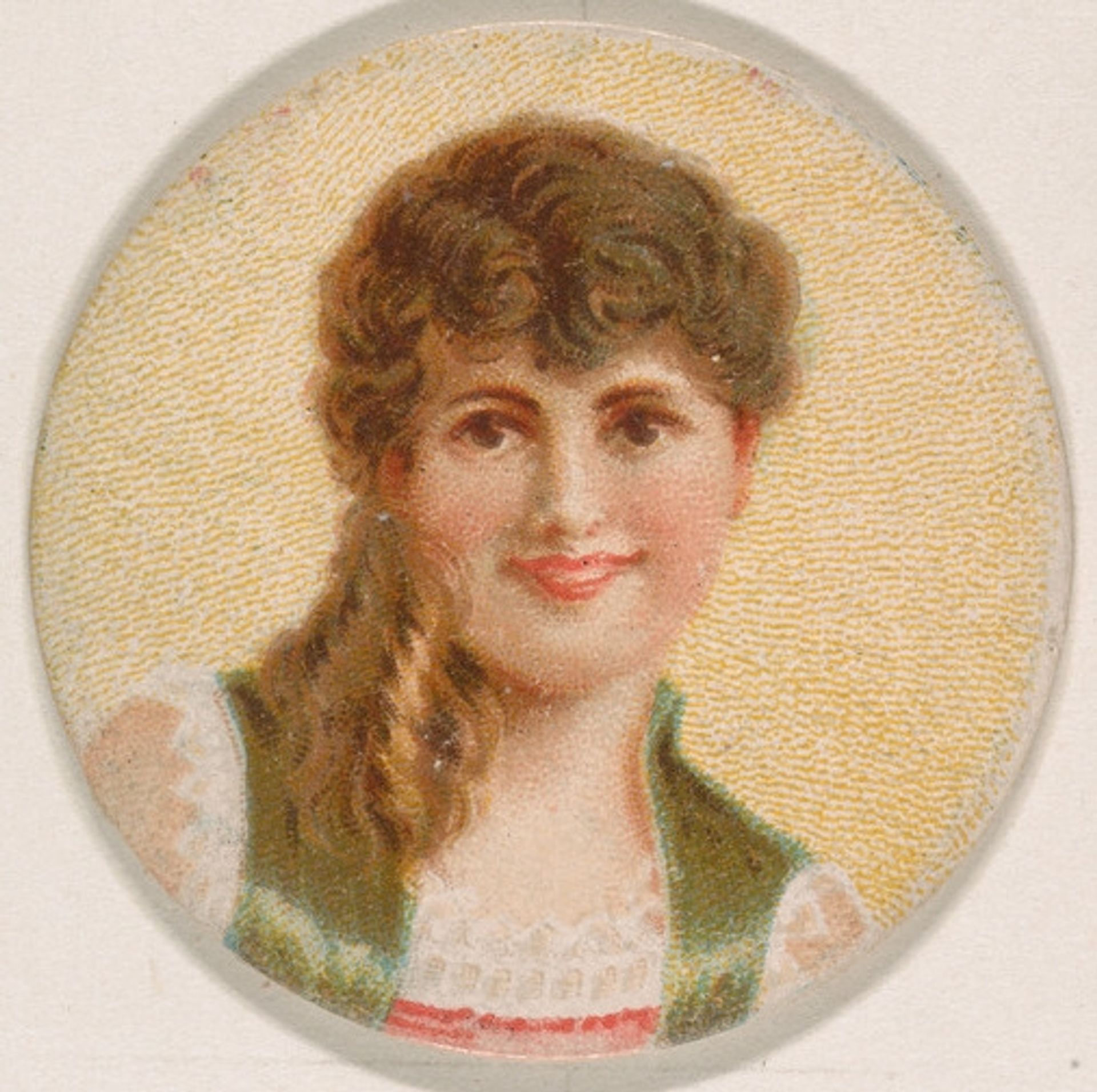 Portrait of woman, from the Novelties series (N228, Type 1) issued by Kinney Bros. by Kinney Brothers Tobacco Company