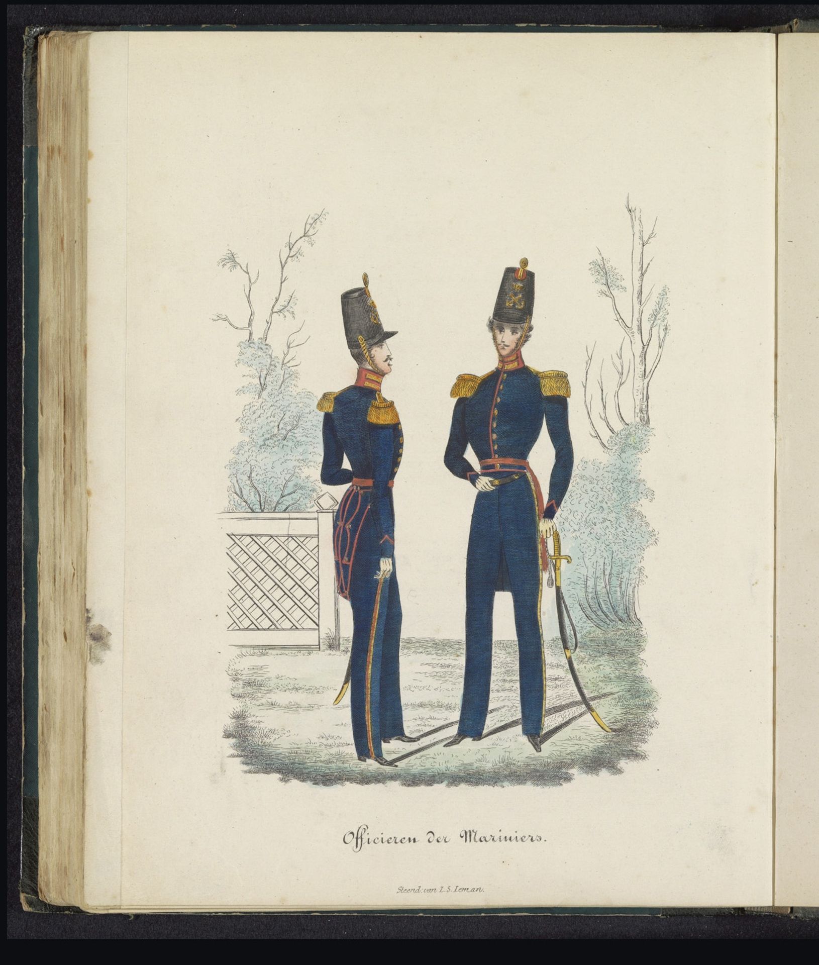 Uniform voor officieren van de mariniers, 1845 by Louis Salomon Leman