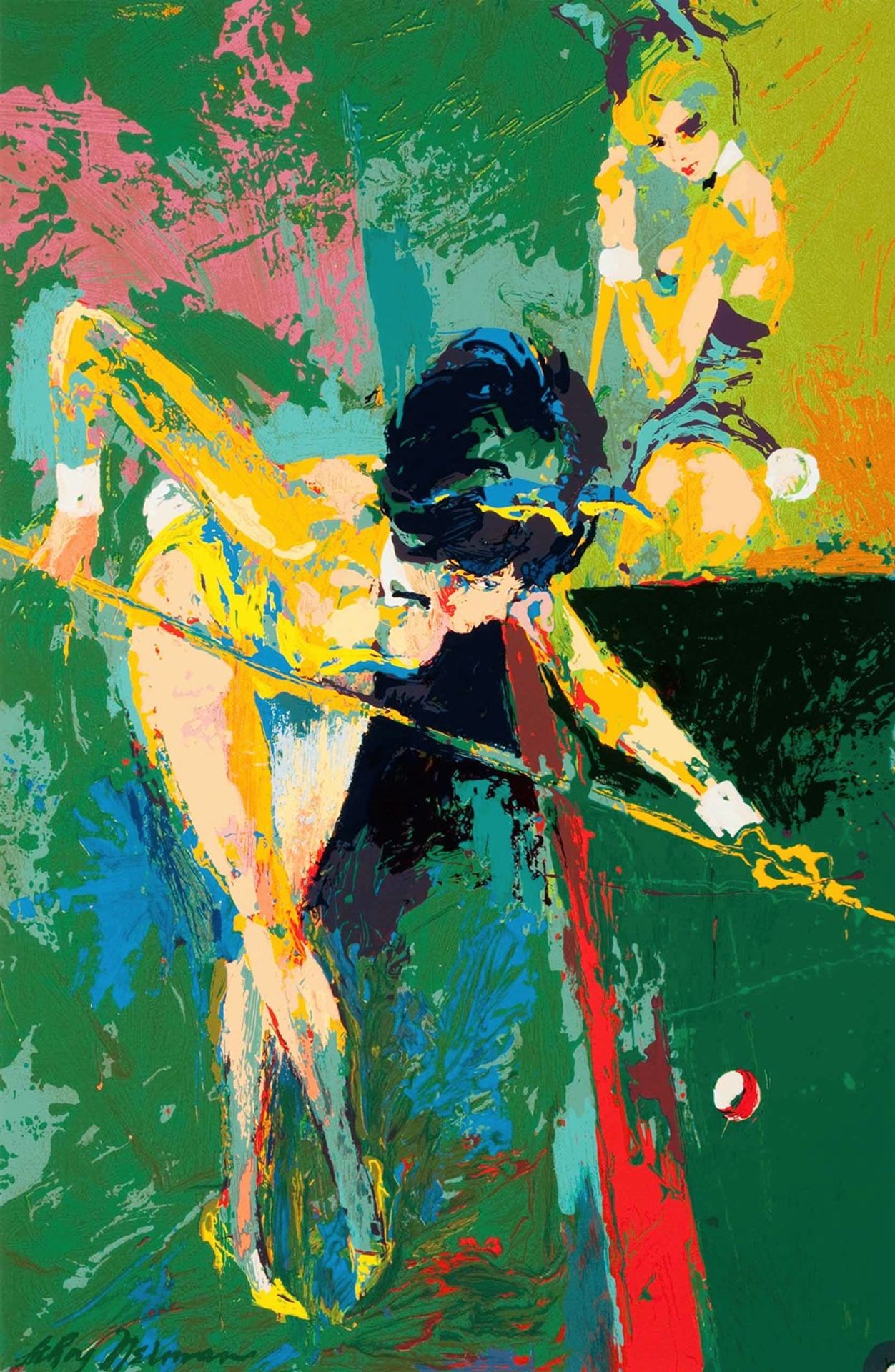Playboy Bunnies Play Pool by LeRoy Neiman