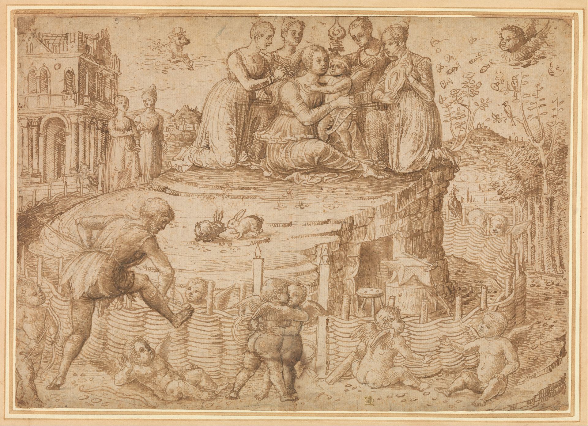 Vulcan Building a Fence Around the Mount of Venus by Giovanni Bellini