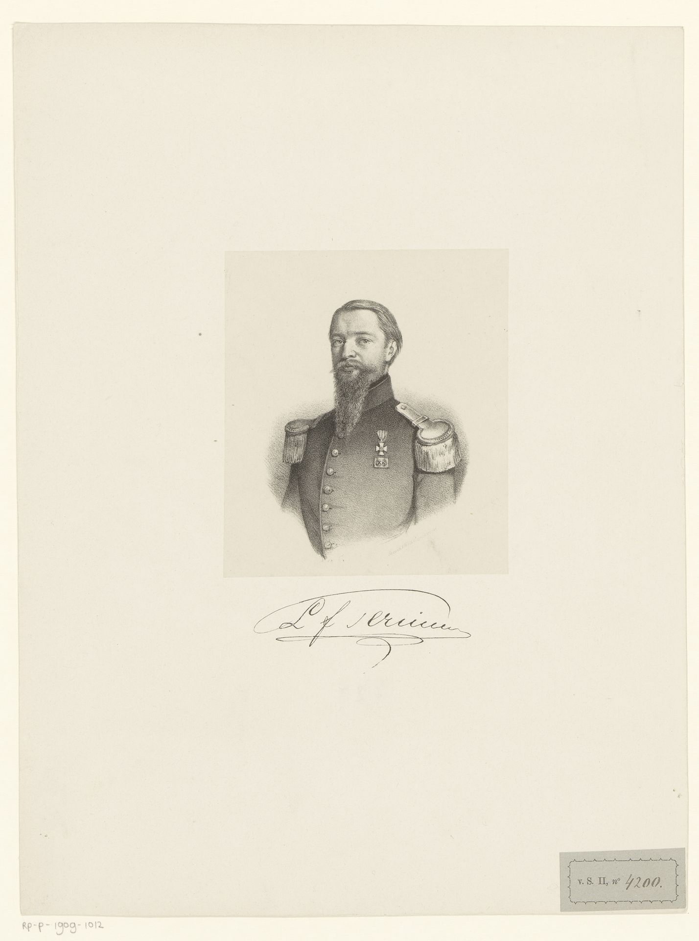 Portret van L. F. Persille by Pieter Wilhelmus van de Weijer