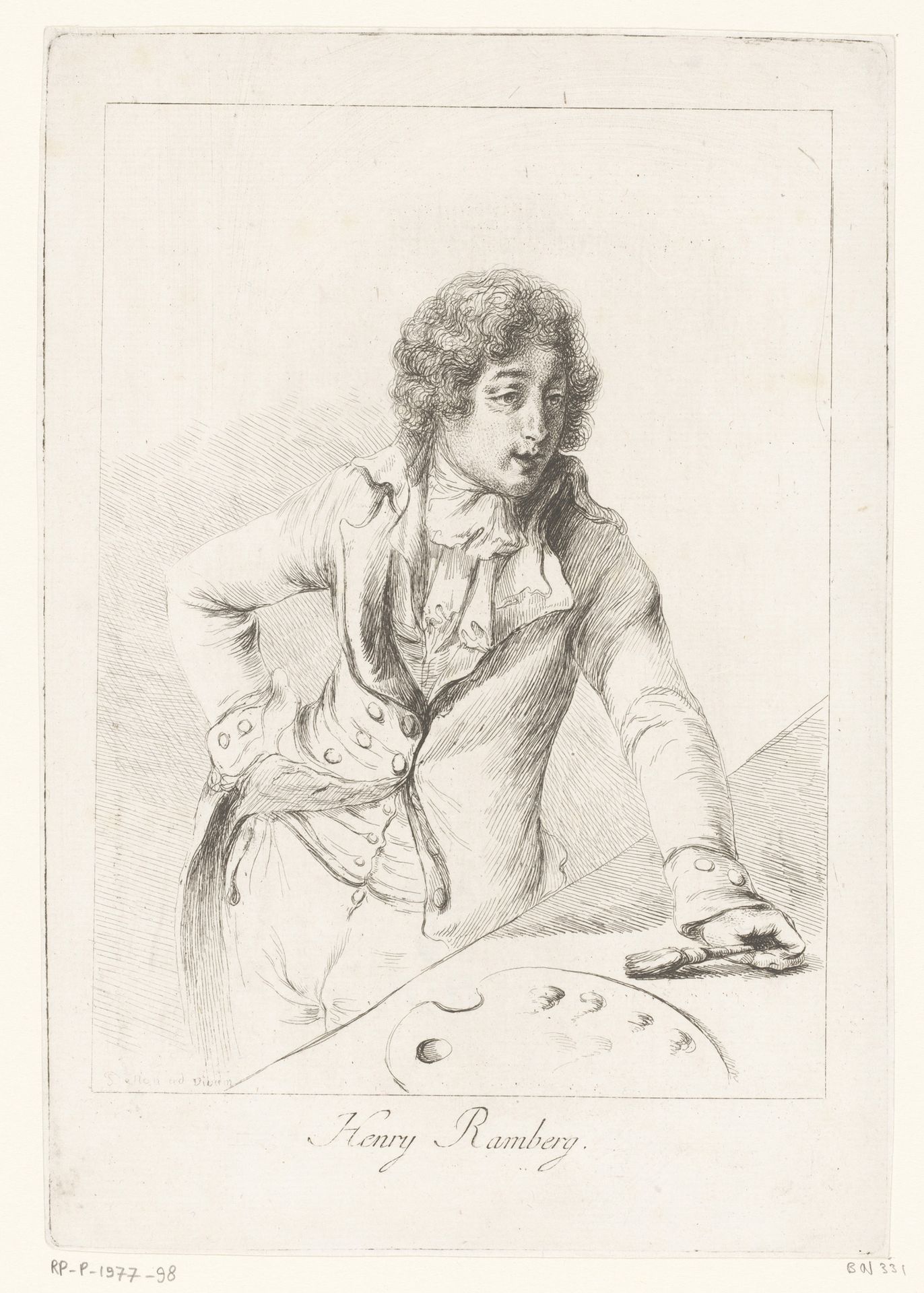 Portret van Johann Heinrich Ramberg by baron Dominique Vivant Denon