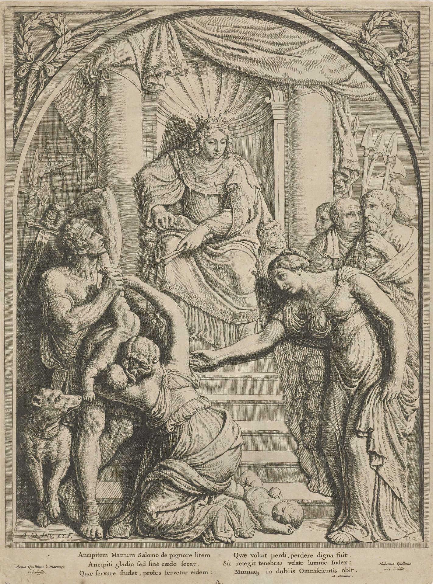 Reliëf met het oordeel van Salomo in de Vierschaar van het Stadhuis op de Dam by Hubert Quellinus