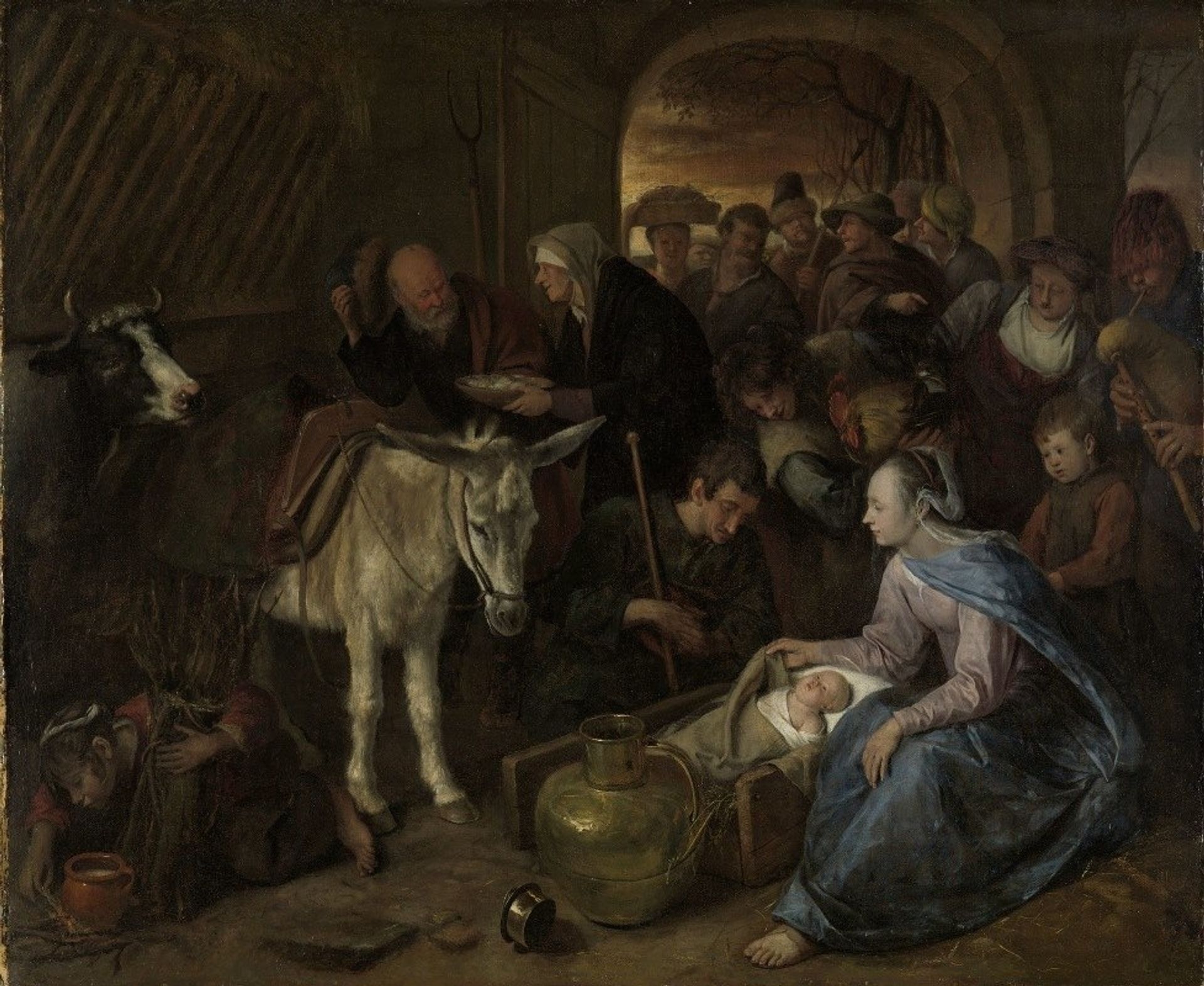 The adoration of the shepherds by Jan Steen