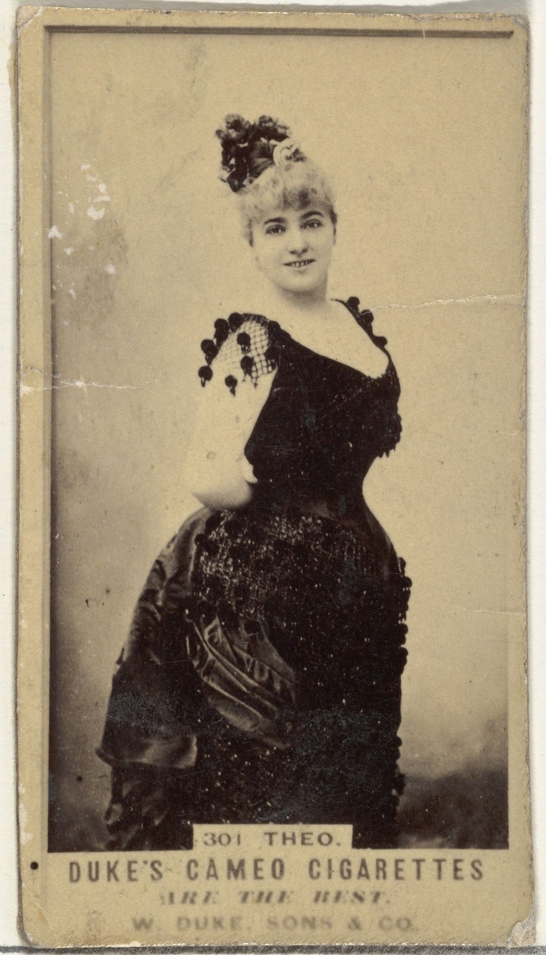 Card Number 301, Theo, from the Actors and Actresses series (N145-5) issued by Duke Sons & Co. to promote Cameo Cigarettes by W. Duke, Sons & Co.