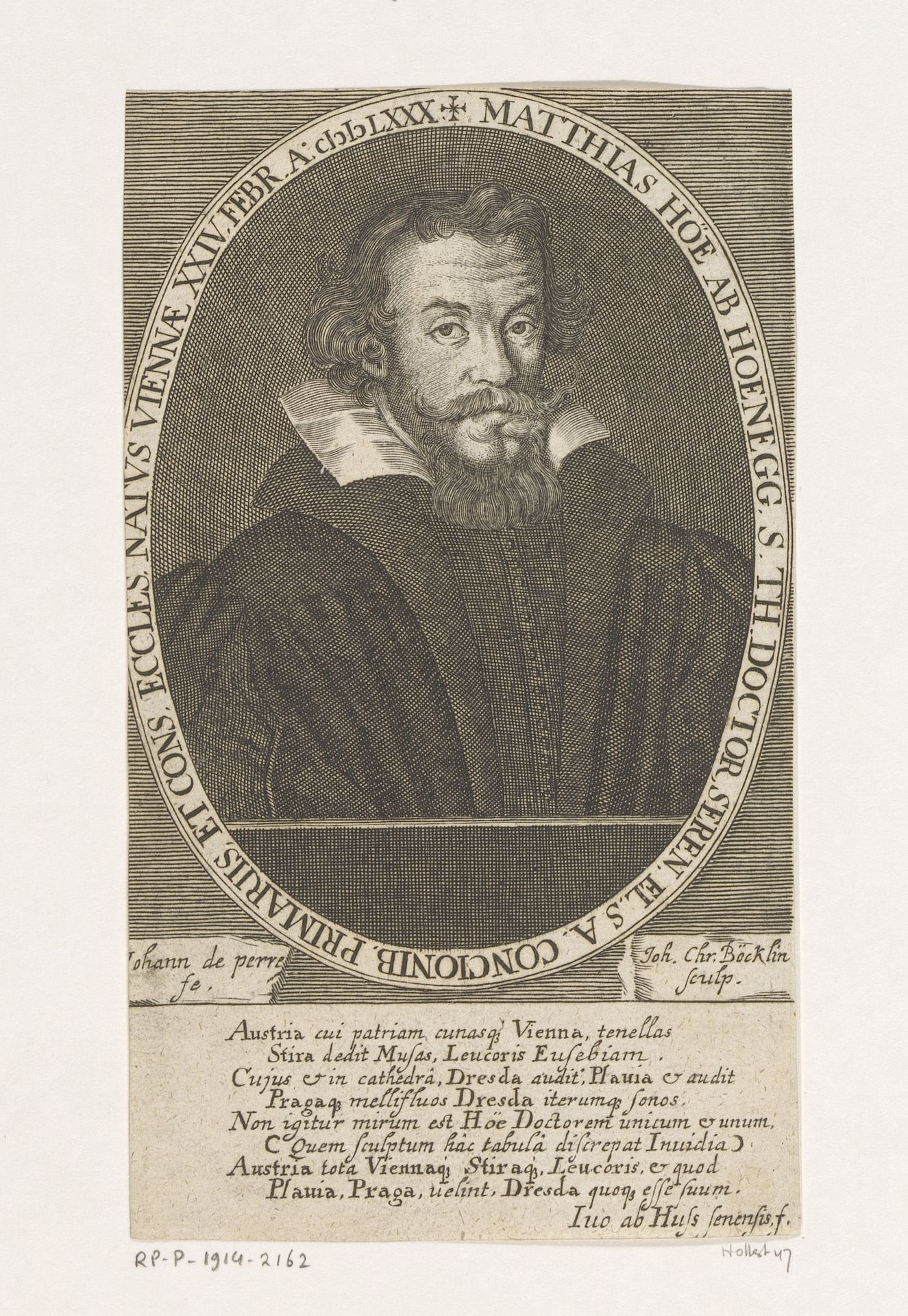 Portret van Matthias Hoë von Hoënegg by Johann Christoph Boecklin