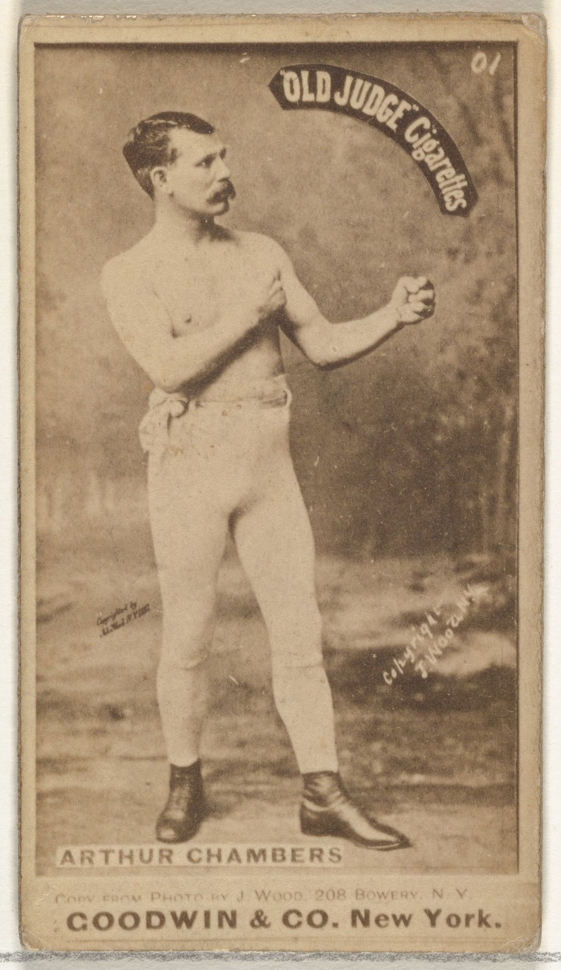 Arthur Chambers, from the Celebrities and Prizefighters series (N174) for Old Judge Cigarettes by Goodwin & Company