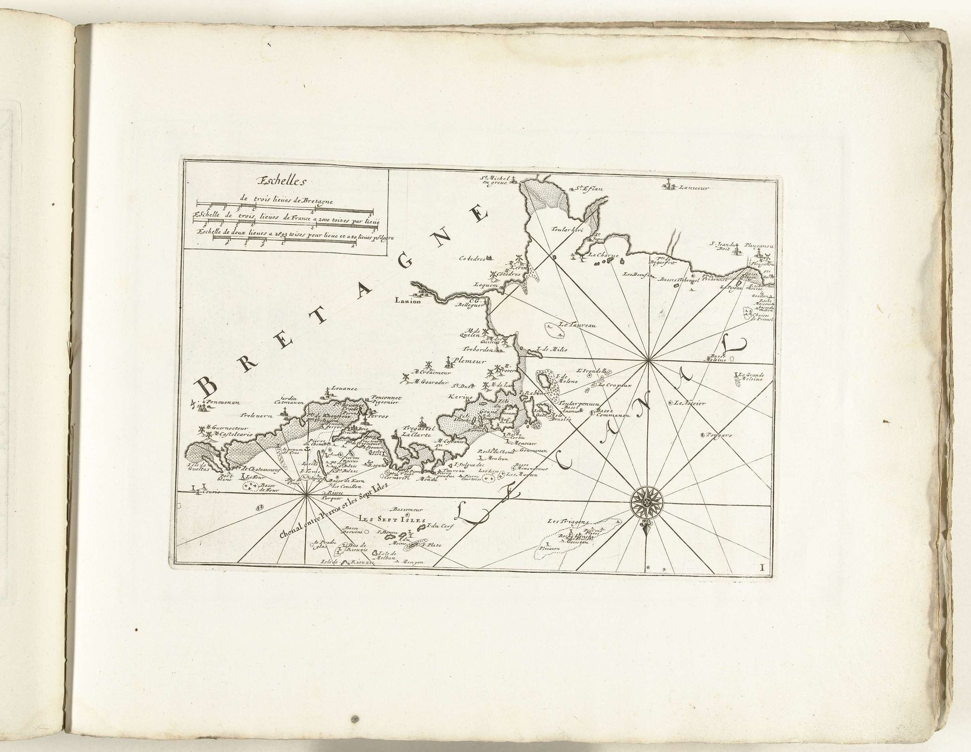 Kaart van de noordkust van Bretagne, ca. 1702 by Anonymous