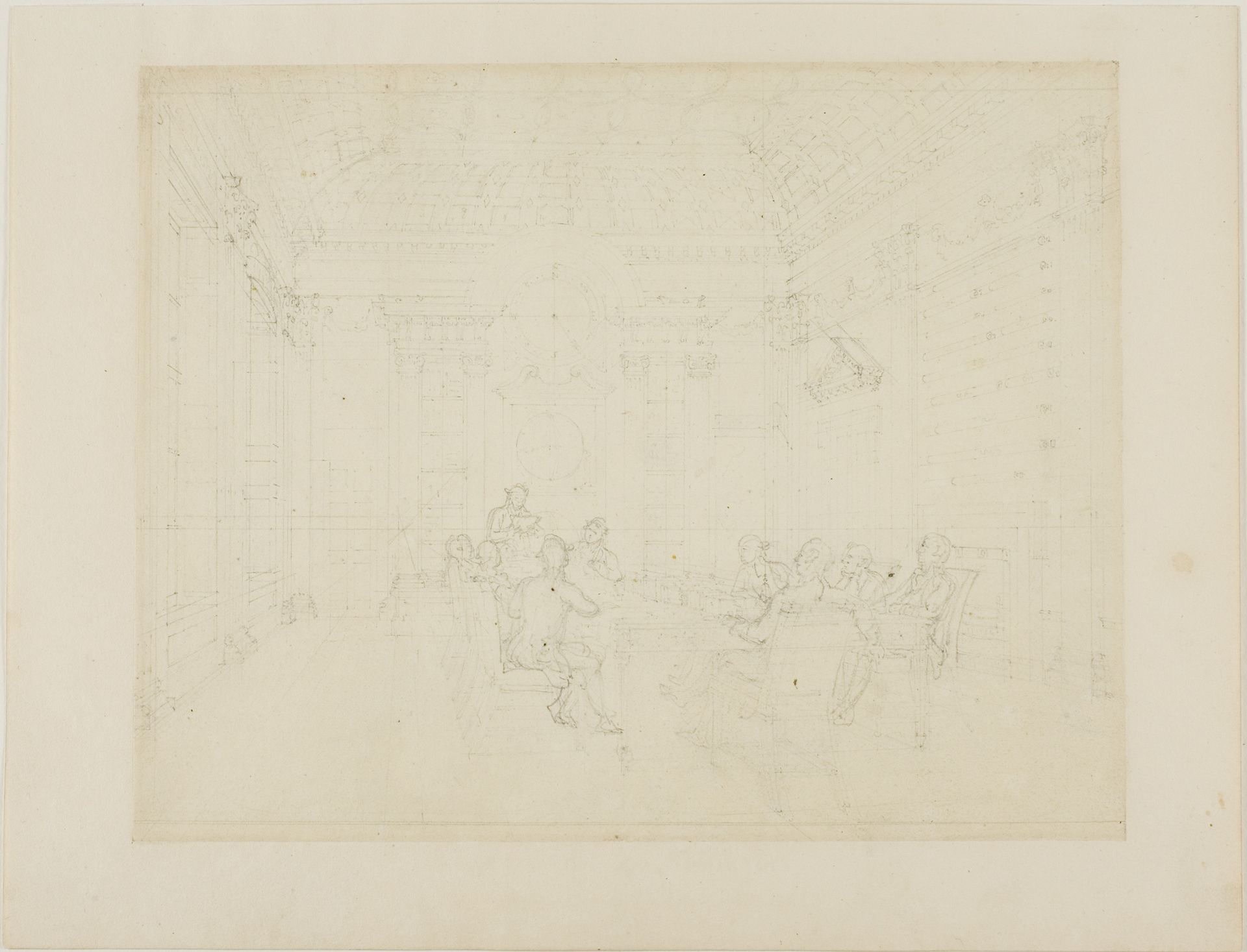 Study for Board Room of the Admiralty, from Microcosm of London by Augustus Charles Pugin