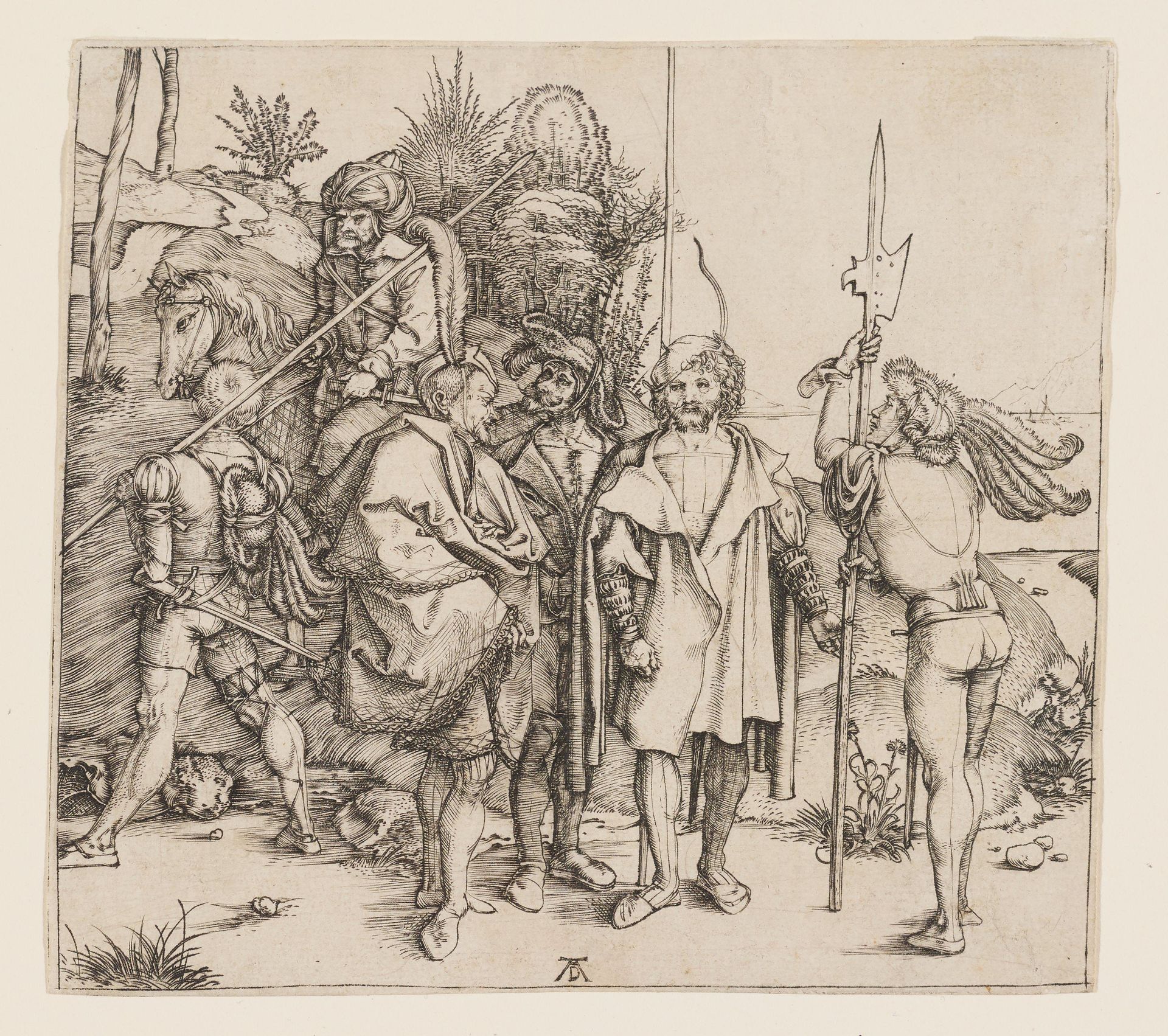 Five Footsoldiers and Mounted Turk by Albrecht Durer