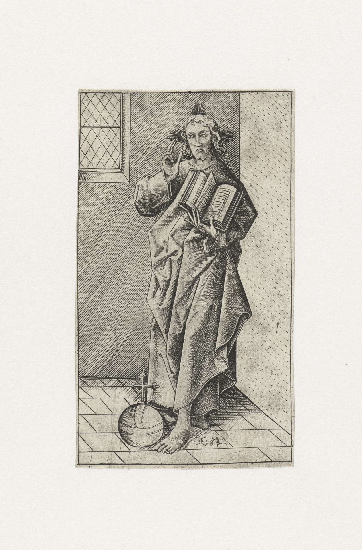 Zegenende Christus by Israhel van Meckenem