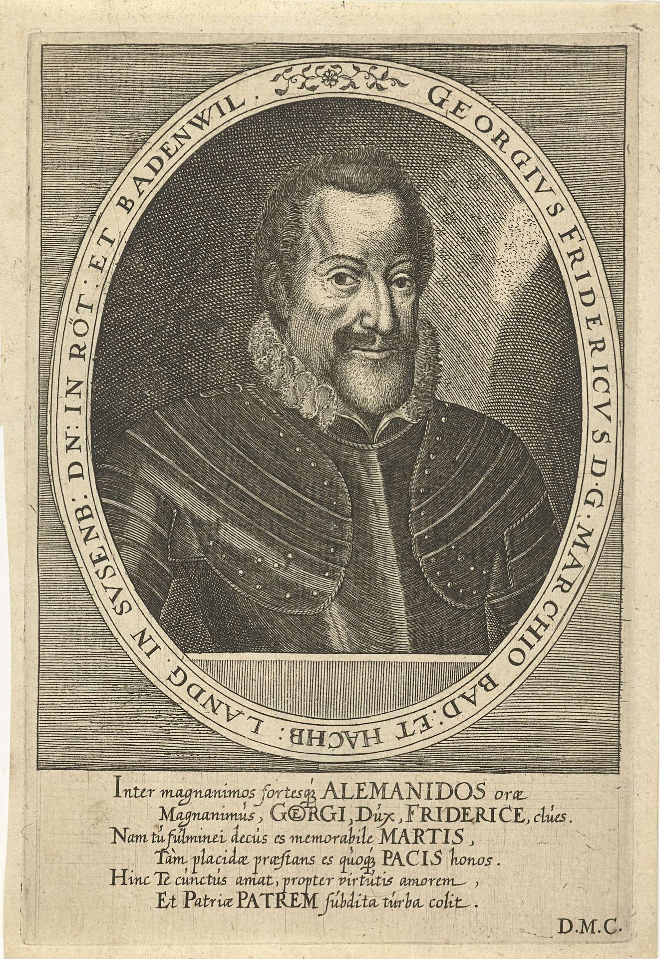 Portret van Georg Frederik van Baden by Dominicus Custos