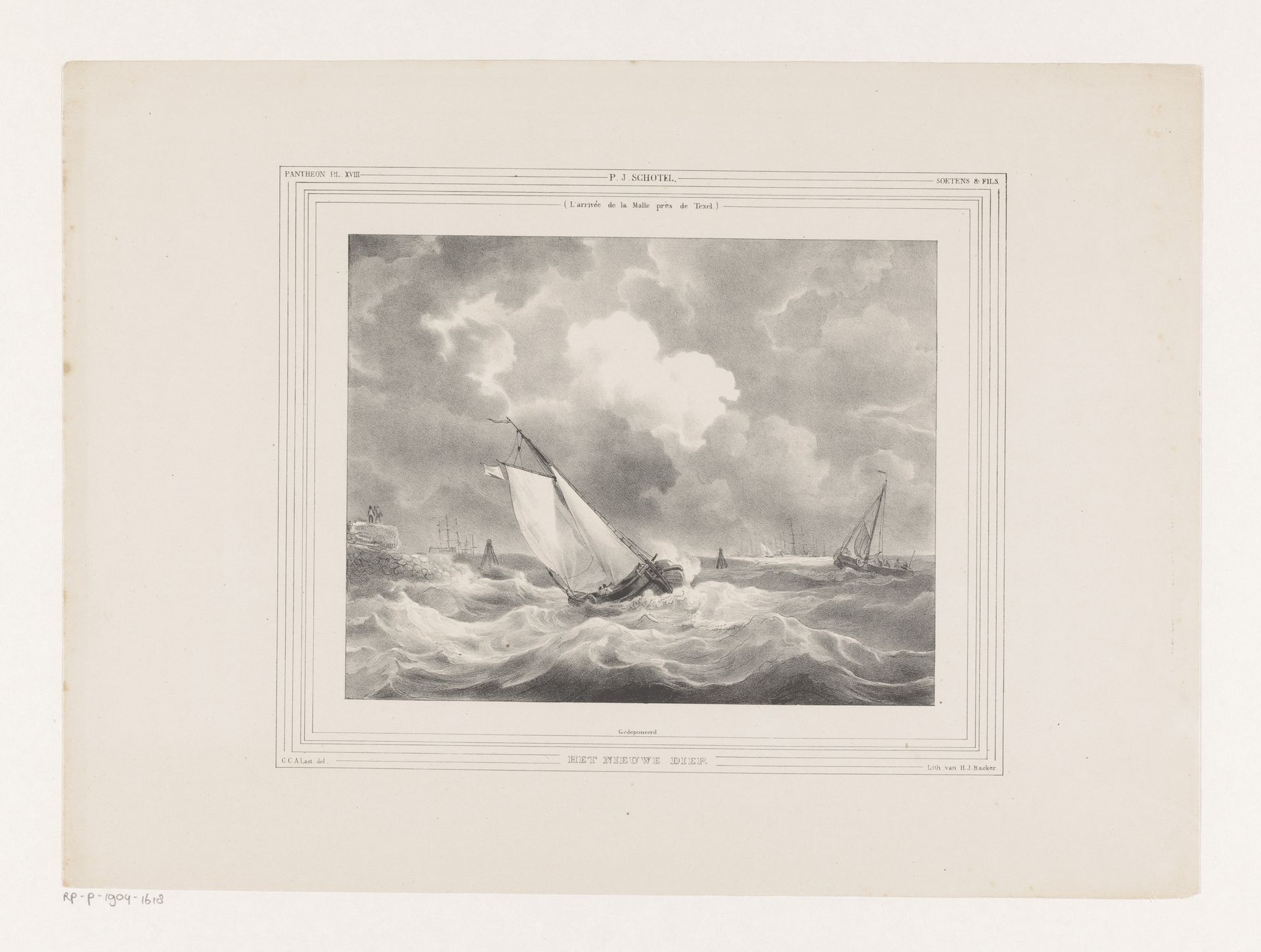 Loodsboot verlaat de haven in Den Helder by Carel Christiaan Antony Last