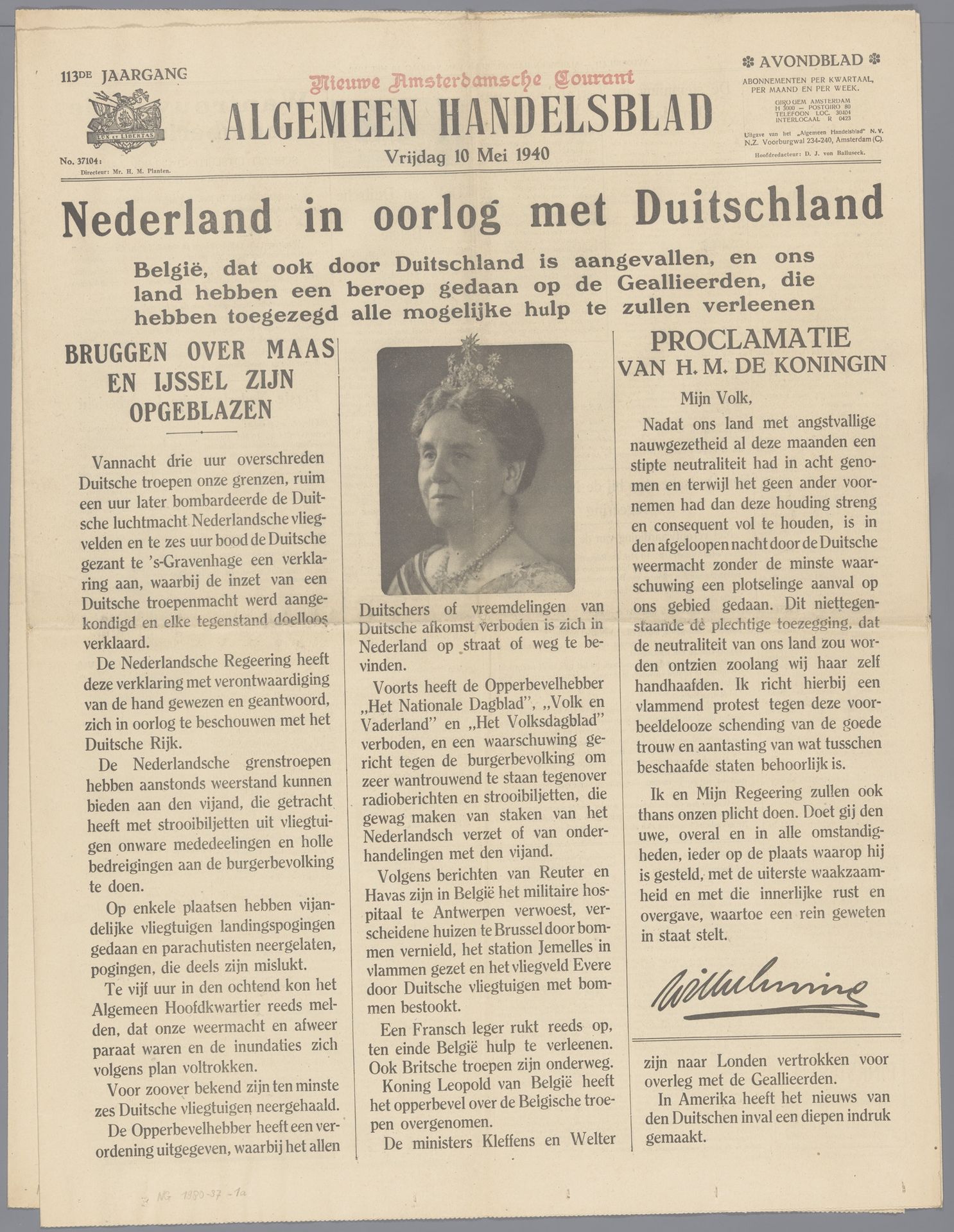 Algemeen Handelsblad, 10 mei 1940 by Algemeen Handelsblad