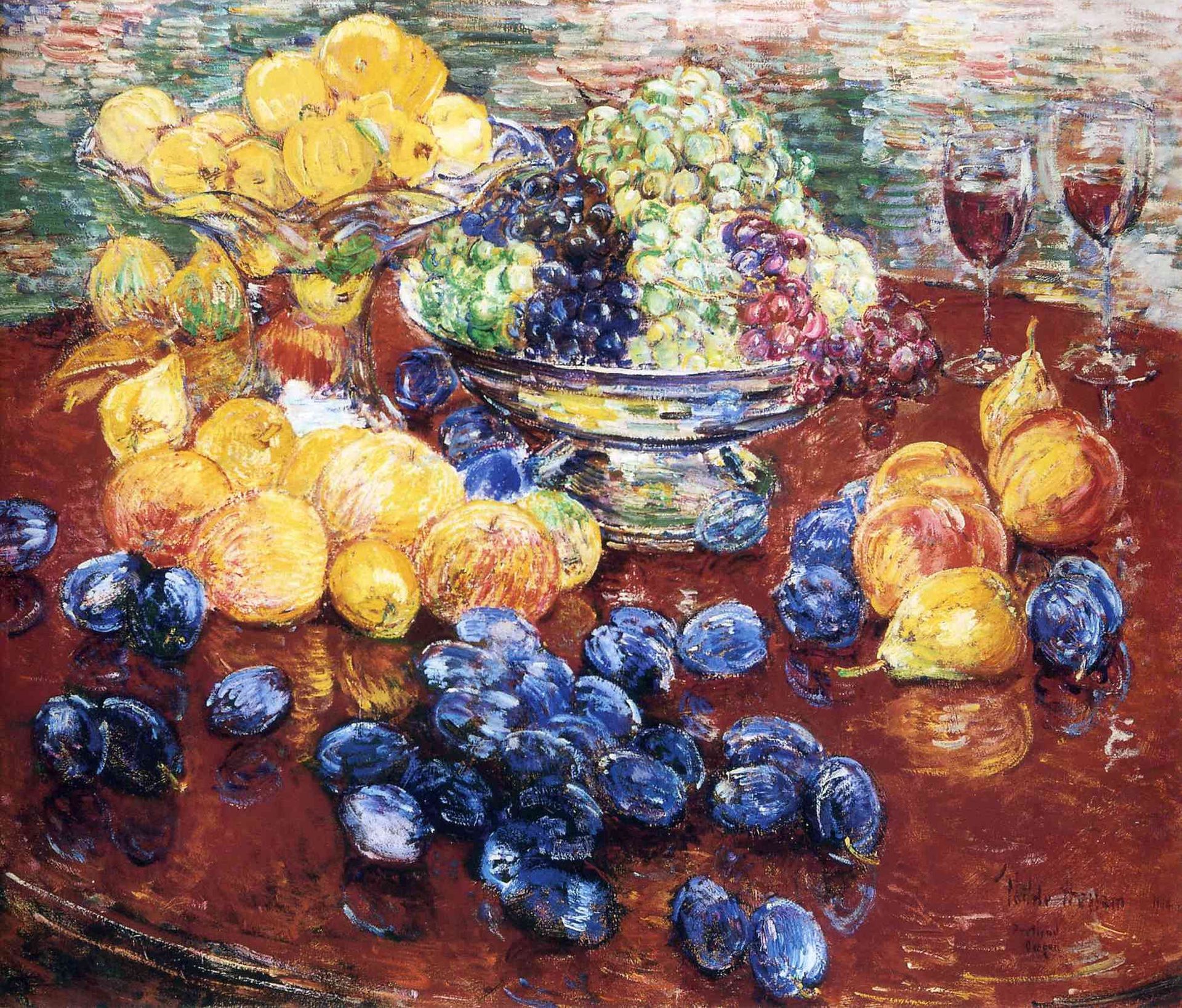 Still Life, Fruits by Childe Hassam