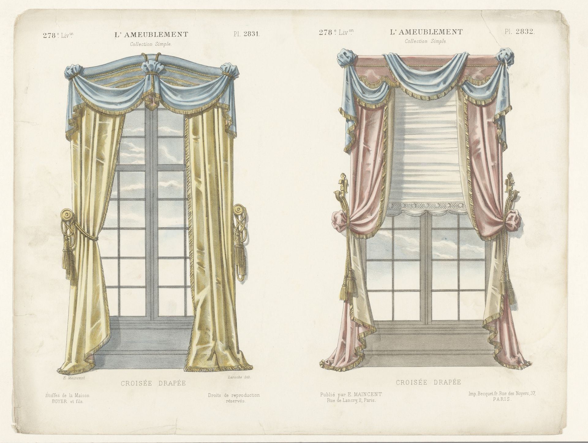 Twee vensters met gordijnen by Léon Laroche
