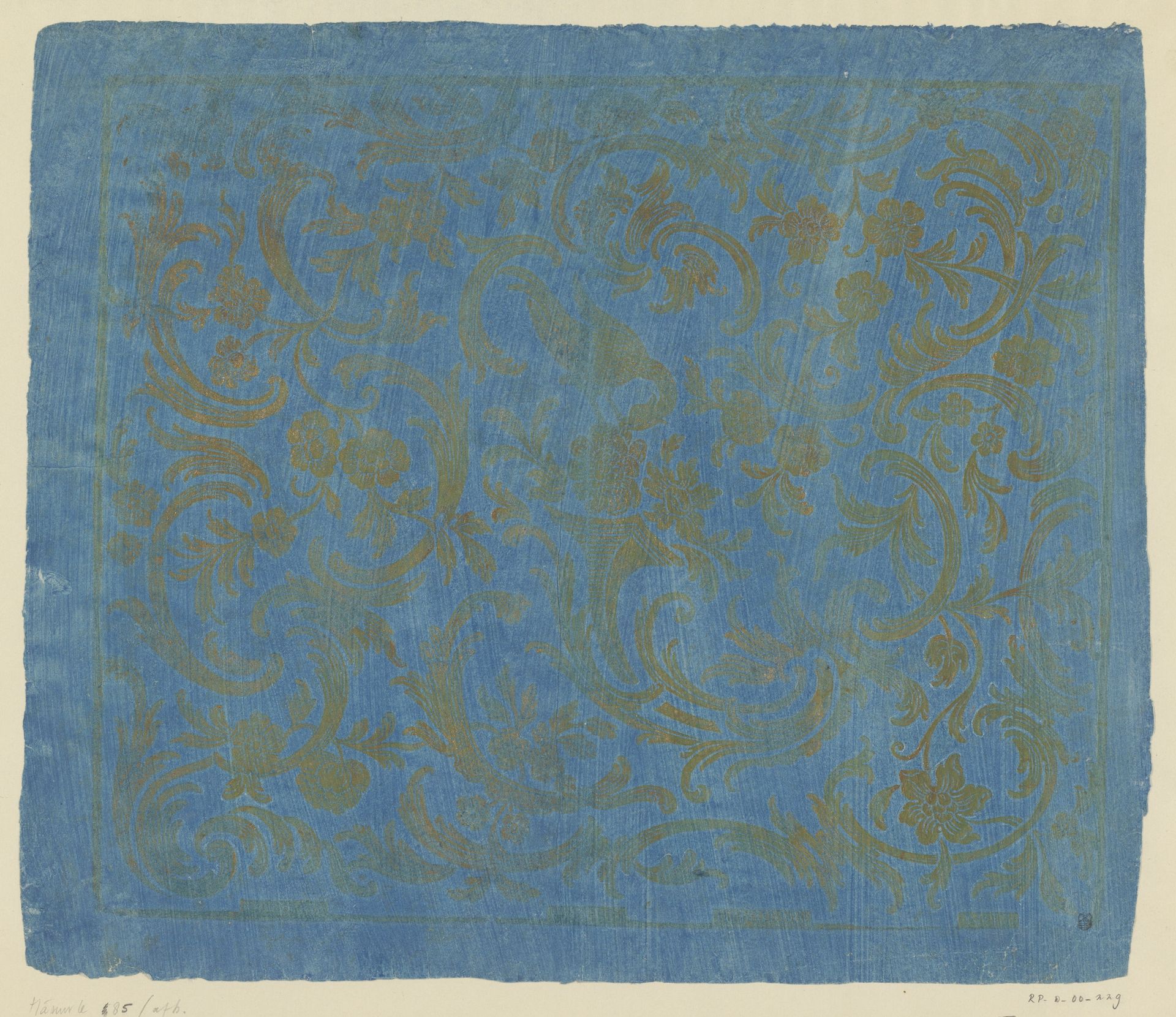 Blad met ranken met bloemen en een vogel by Conrad Koenig