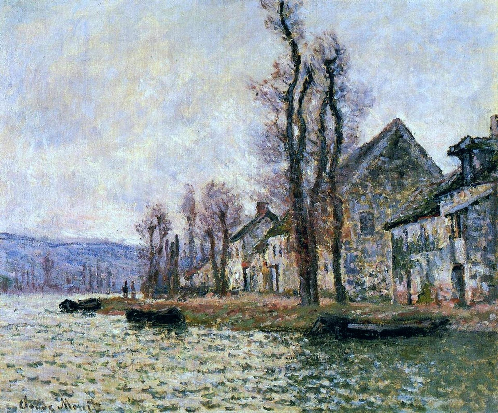 The Bend of the Seine at Lavacourt, Winter by Claude Monet