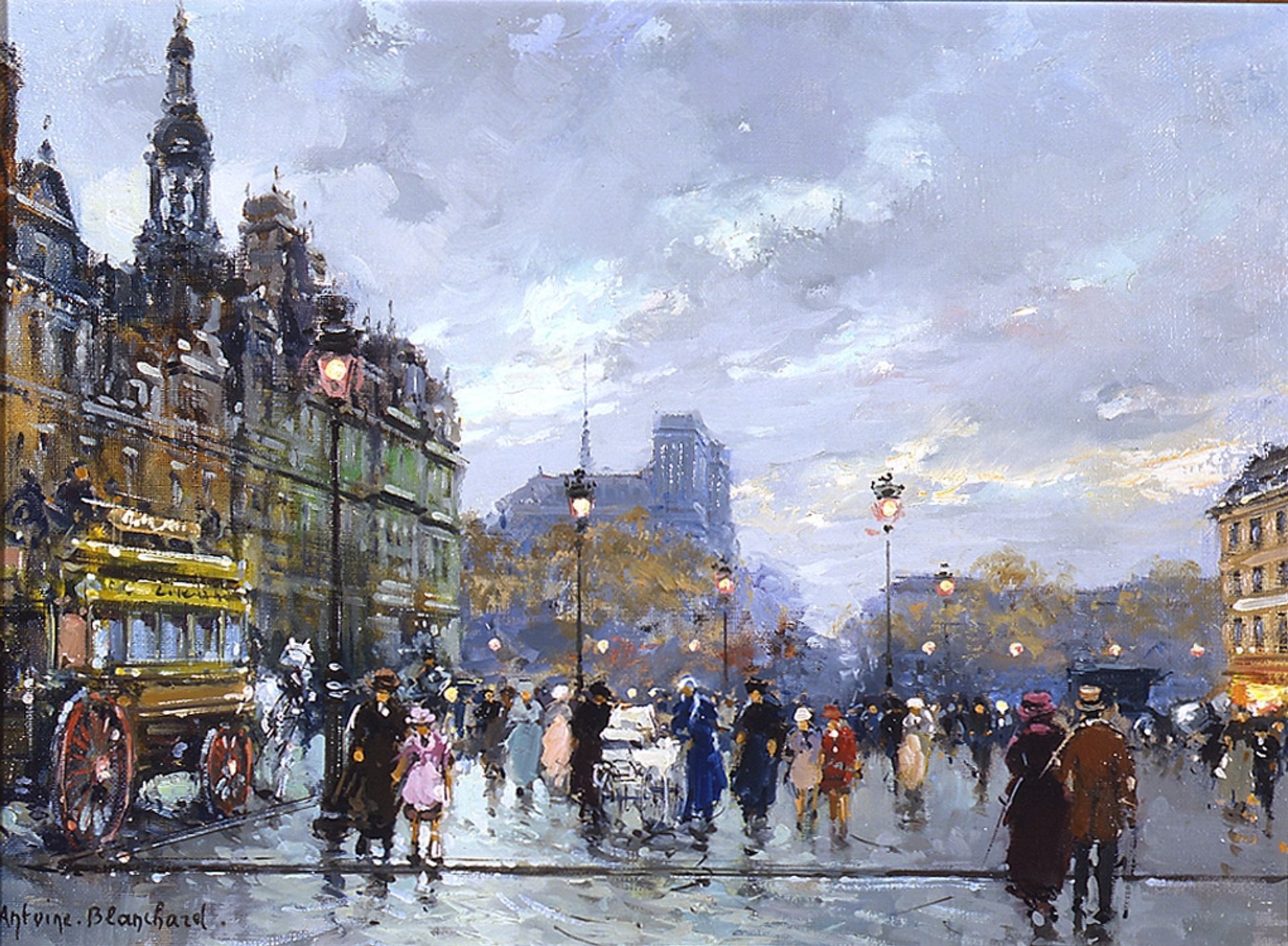 Hotel de Ville and La Place de Greve by Antoine Blanchard