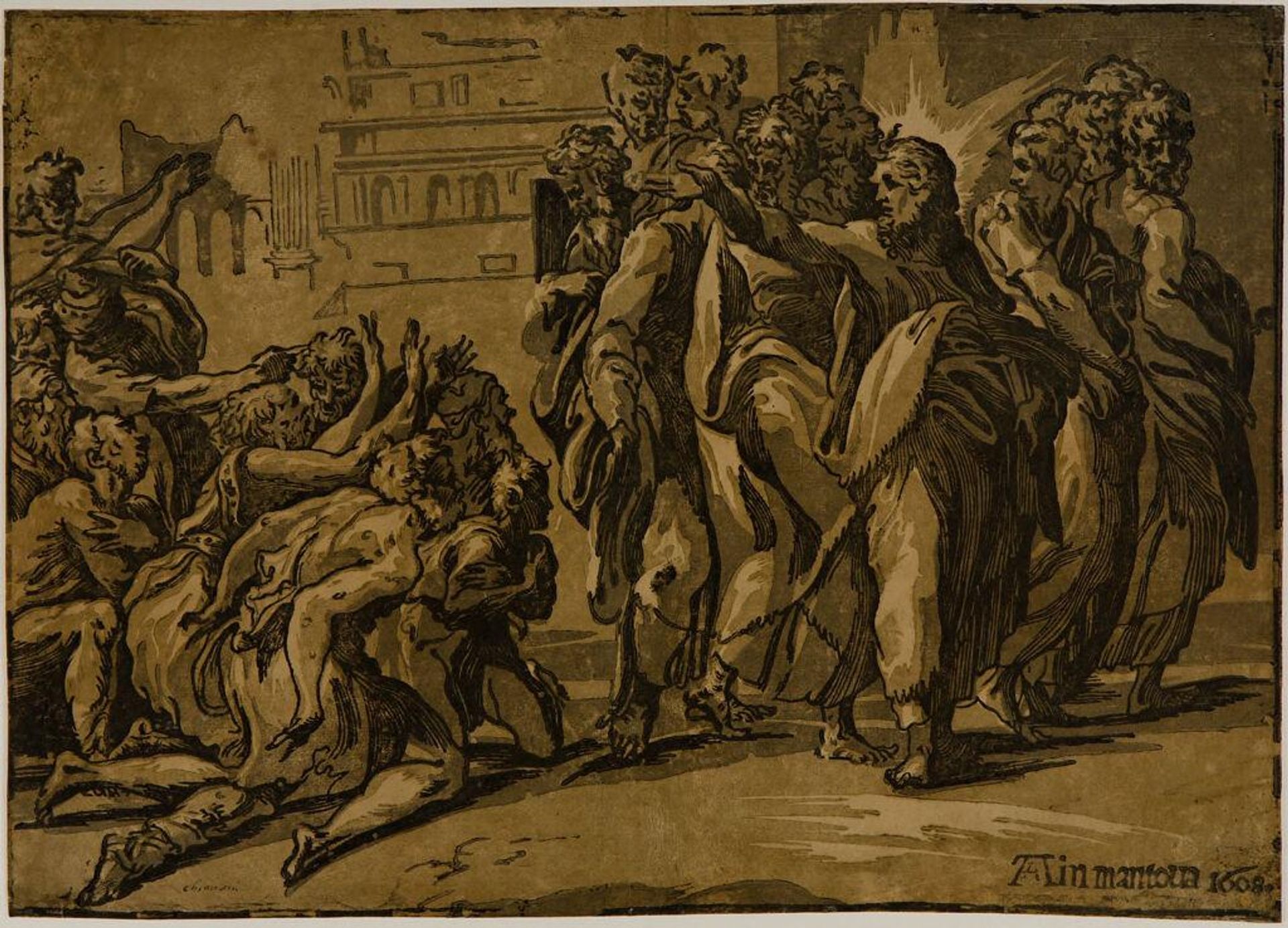 Christ Healing the Lepers by Giuseppe NiccolÃ² Vicentino