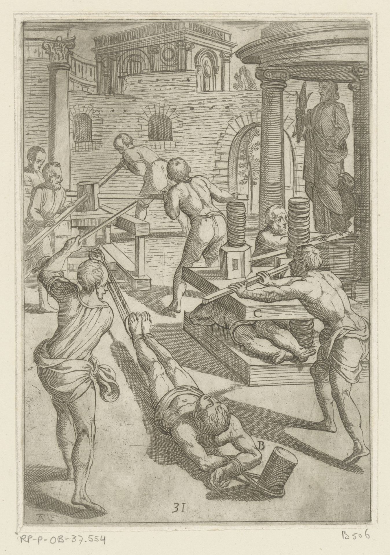 Foltering met uitrekking by Antonio Tempesta