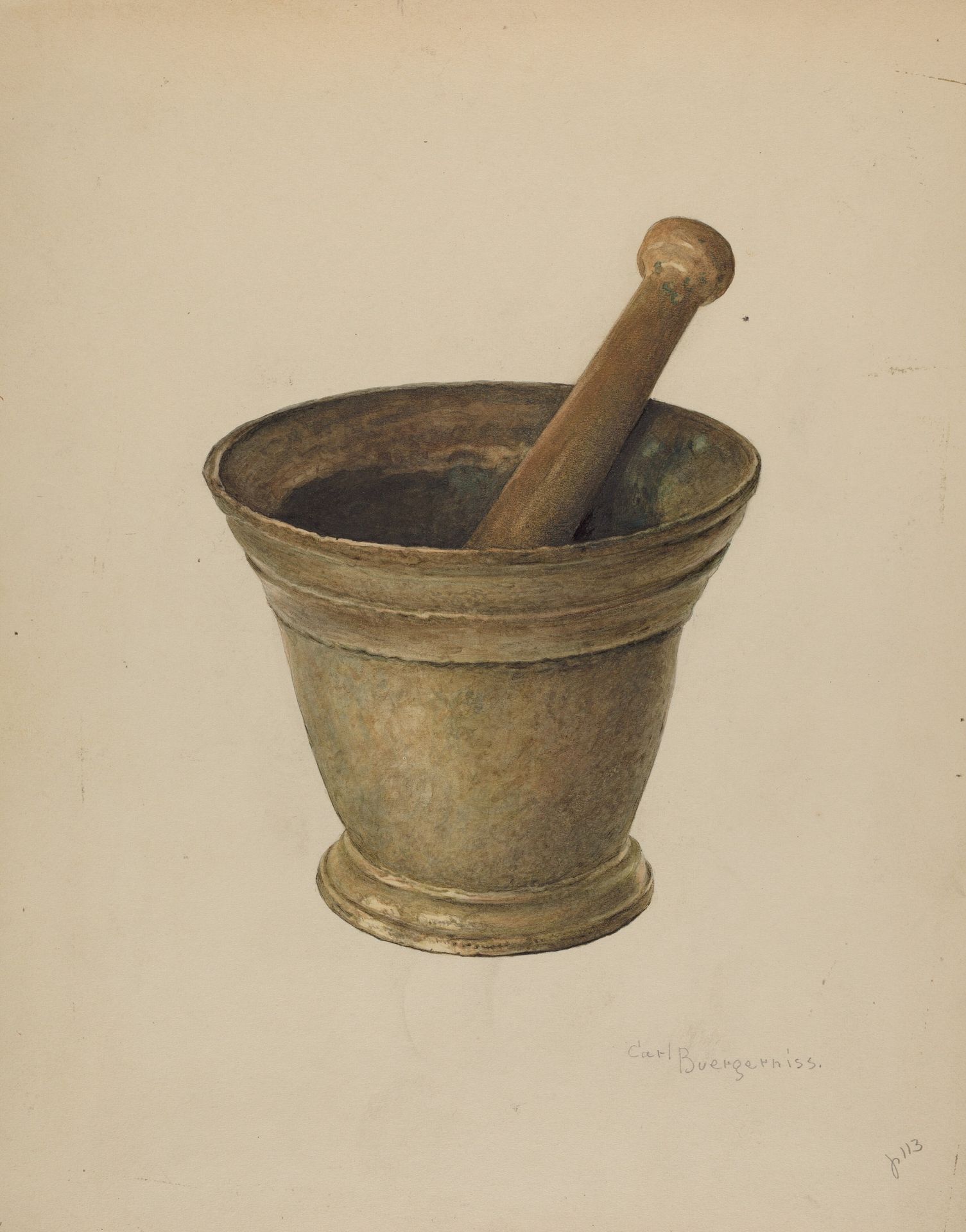 Brass Mortar and Pestle by Carl Buergerniss