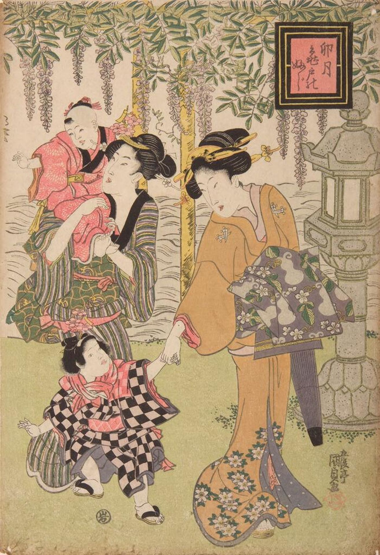 Women and Children by Utagawa Kunisada