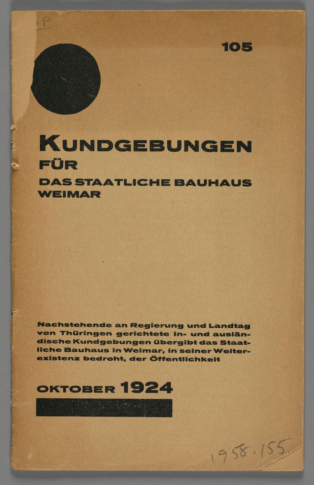 Kundgebungen fÃ¼r das Staatliche Bauhaus Weimar by Oskar Schlemmer