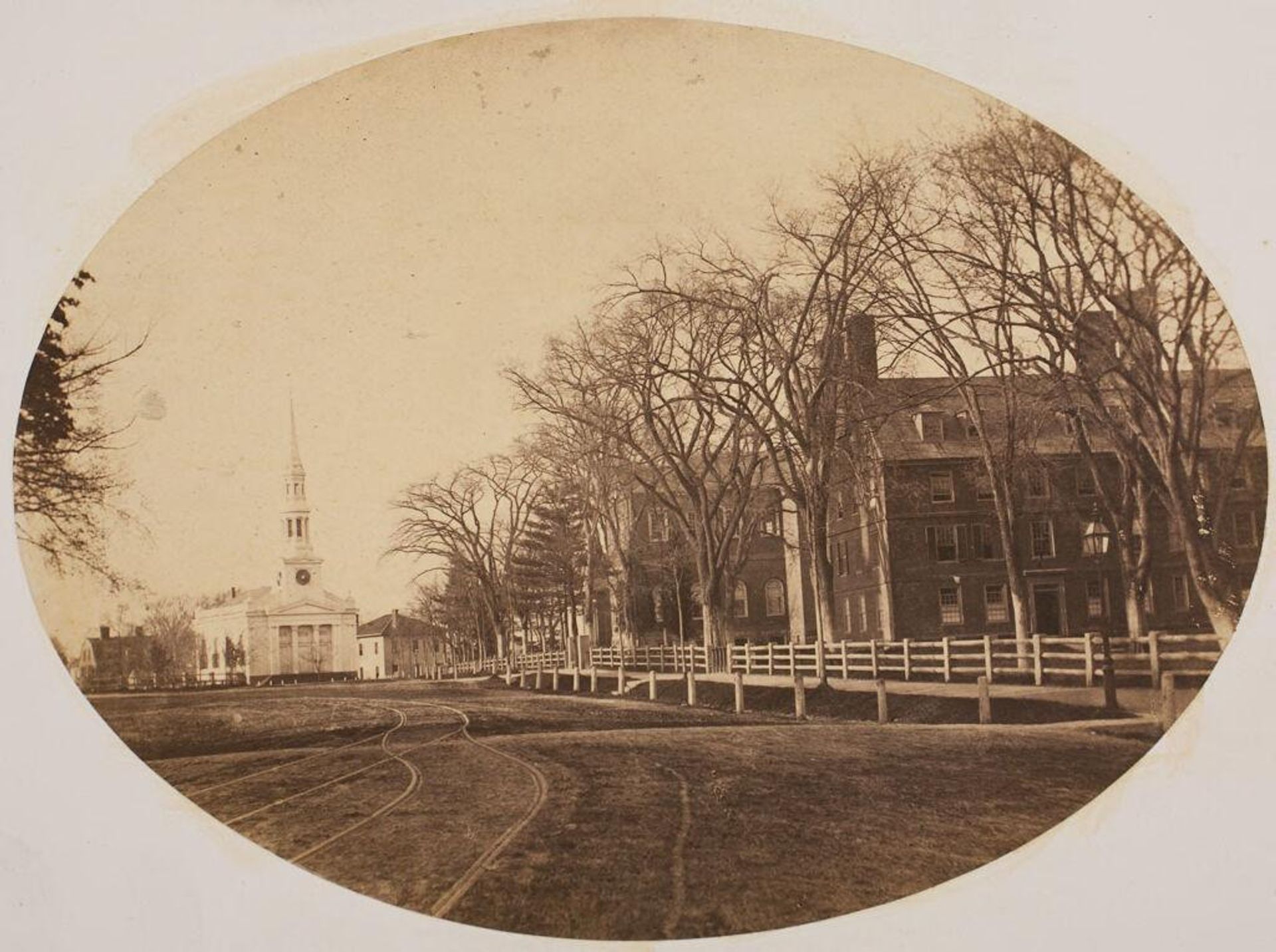 Massachusetts Hall, looking north from Harvard Square by John Adams Whipple