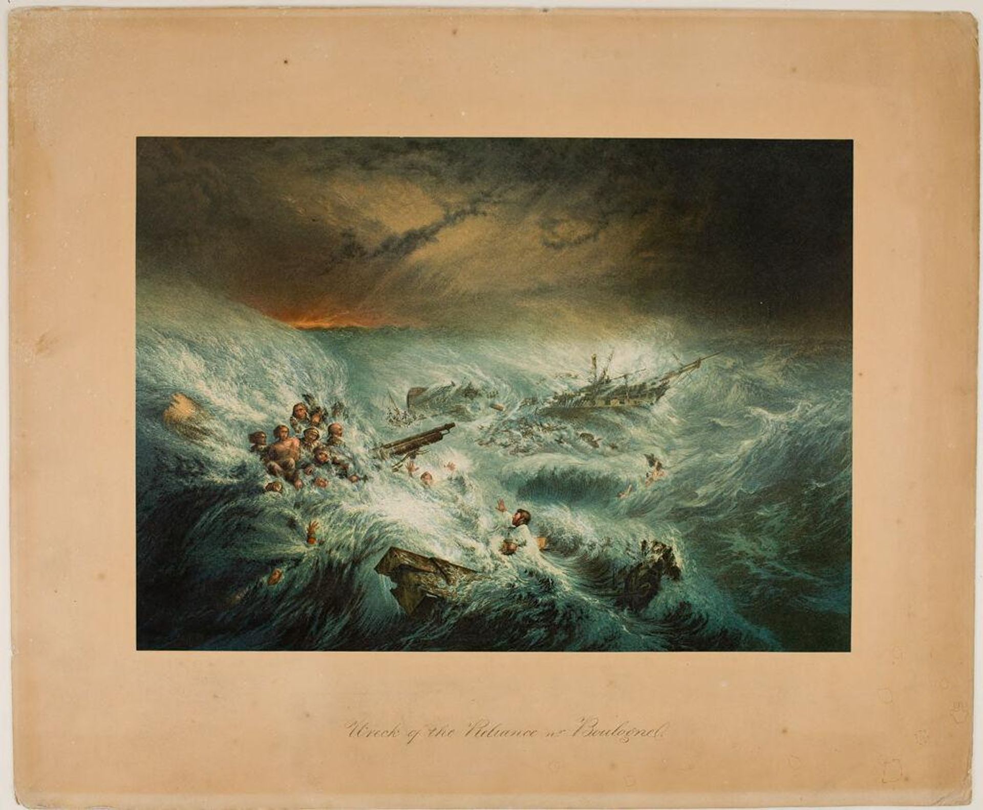Wreck of the Reliance near Boulogne by George Baxter